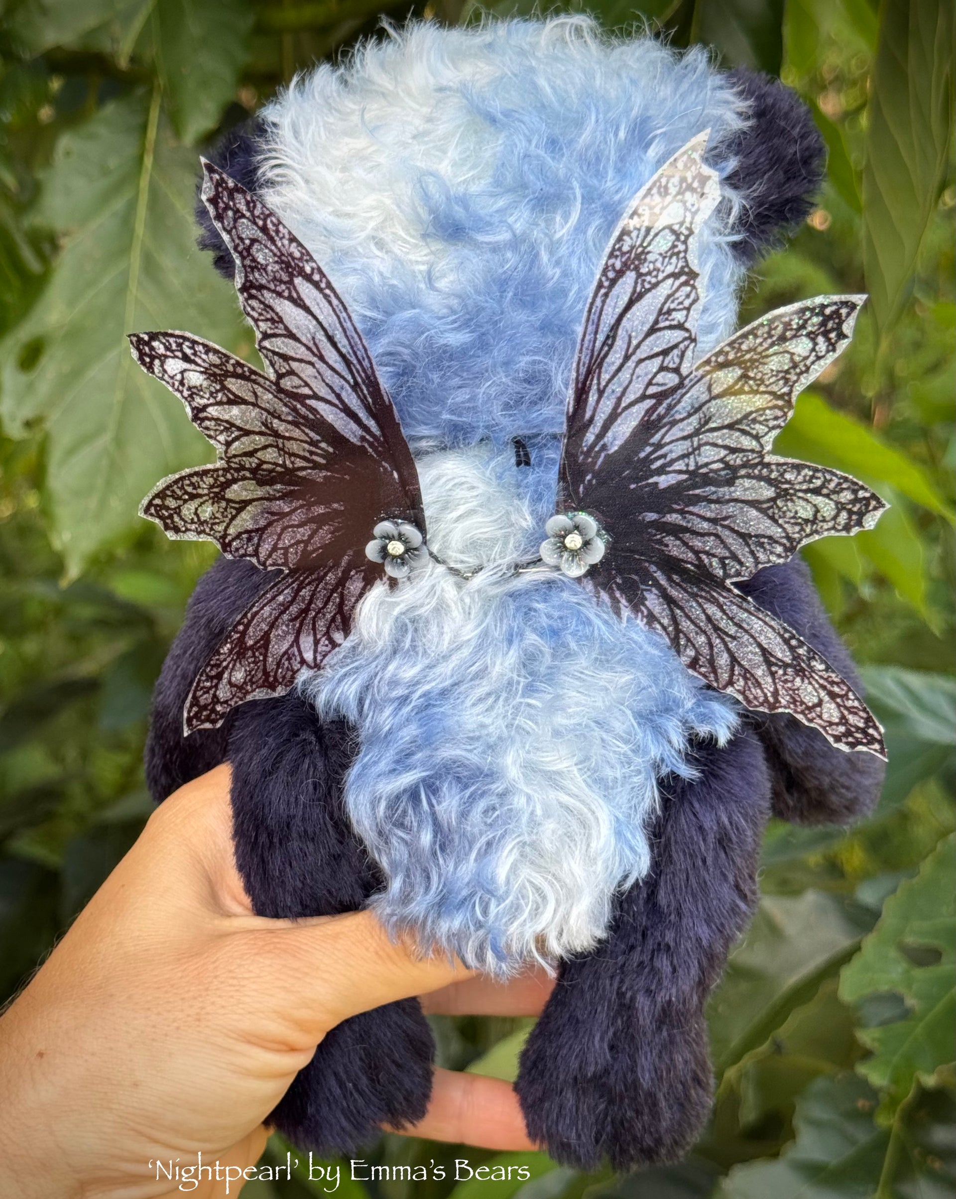 Nightpearl - 9" Hand-dyed Mohair Artist Fairy Bear by Emma's Bears - OOAK