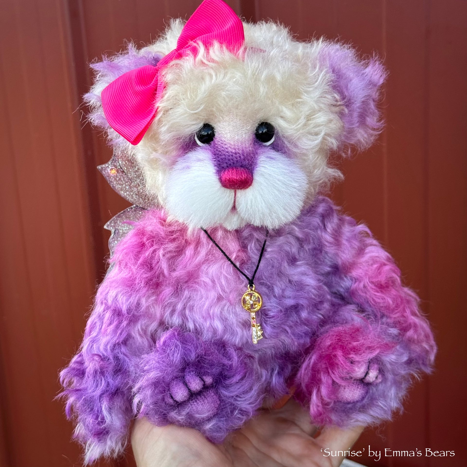 Sunrise - 9" Hand-dyed Mohair Artist Fairy Bear by Emma's Bears - OOAK