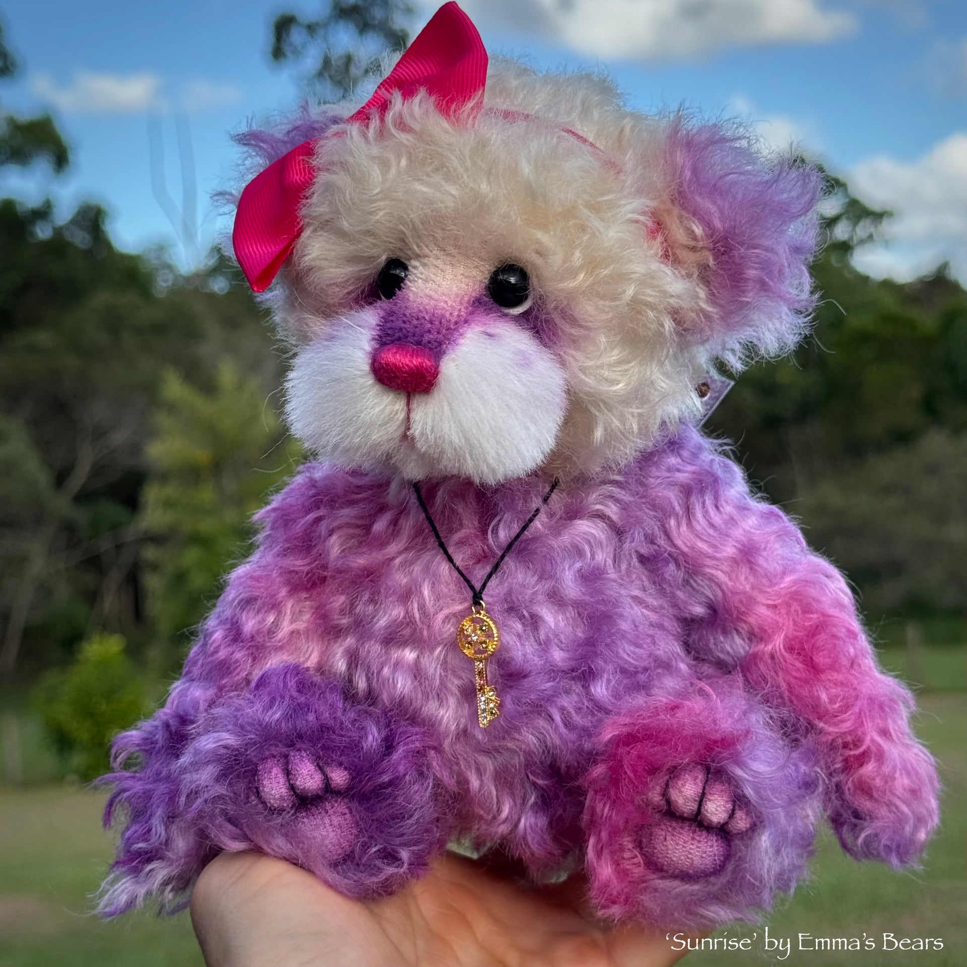 Sunrise - 9" Hand-dyed Mohair Artist Fairy Bear by Emma's Bears - OOAK