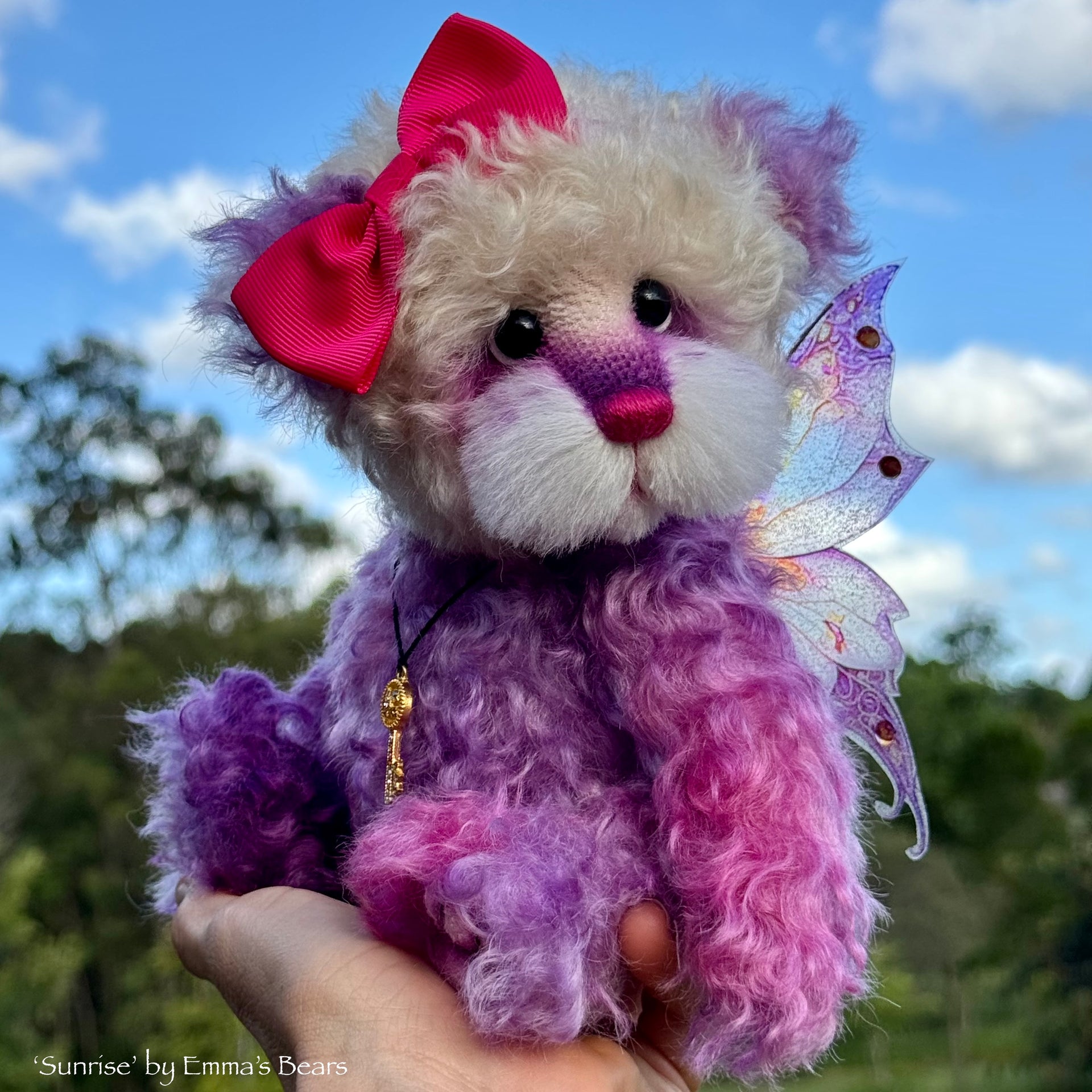 Sunrise - 9" Hand-dyed Mohair Artist Fairy Bear by Emma's Bears - OOAK