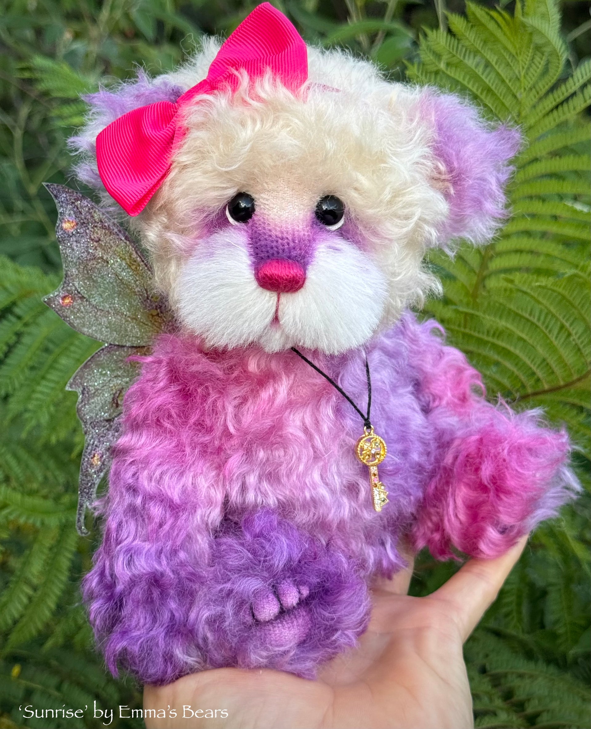 Sunrise - 9" Hand-dyed Mohair Artist Fairy Bear by Emma's Bears - OOAK