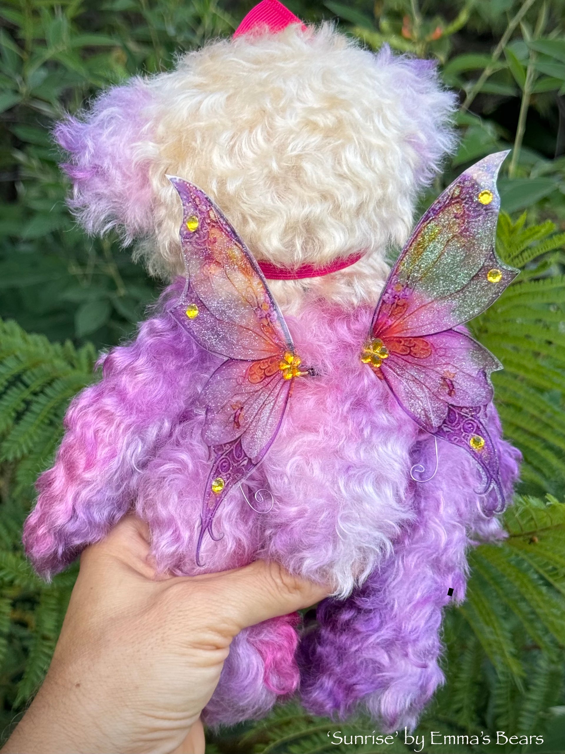 Sunrise - 9" Hand-dyed Mohair Artist Fairy Bear by Emma's Bears - OOAK