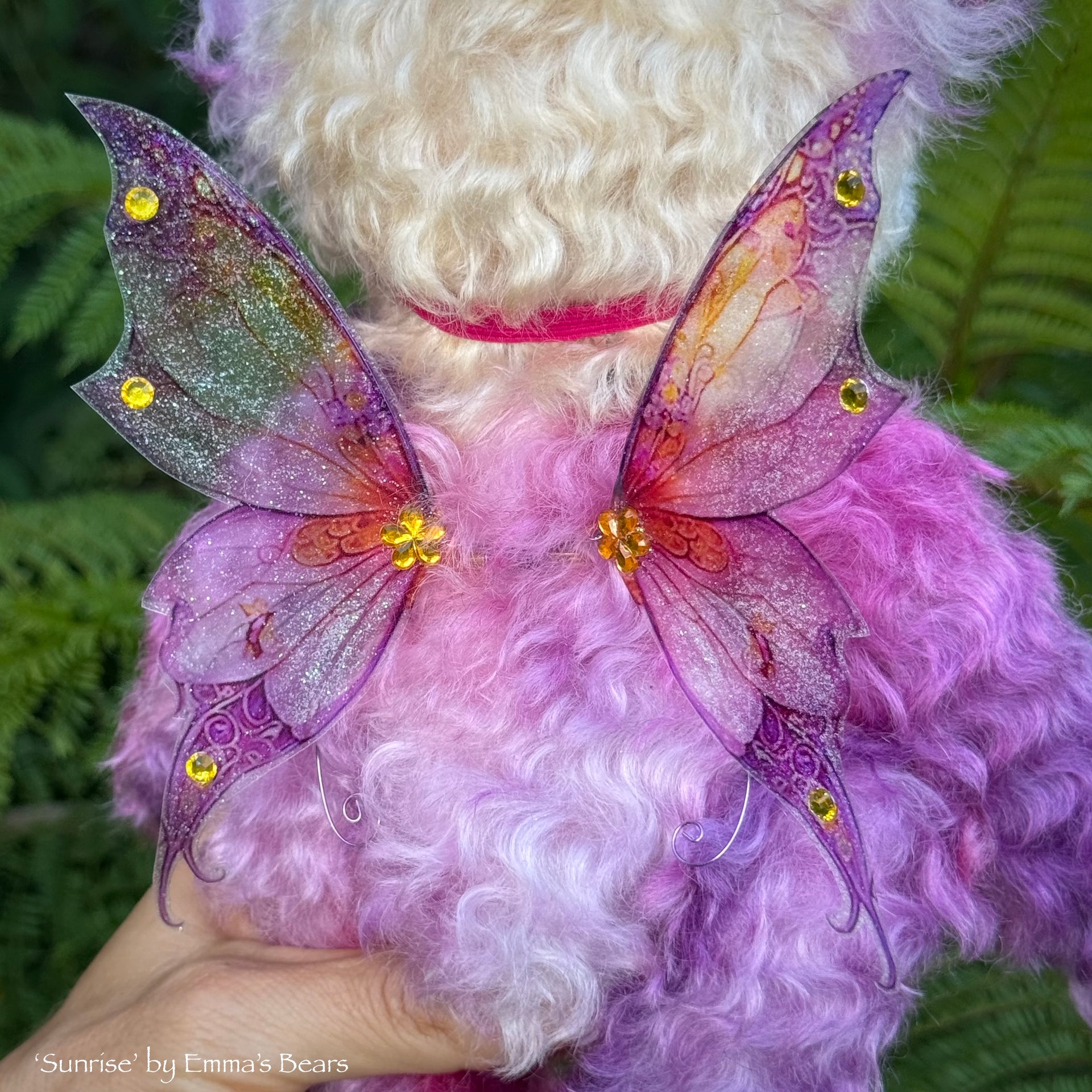 Sunrise - 9" Hand-dyed Mohair Artist Fairy Bear by Emma's Bears - OOAK