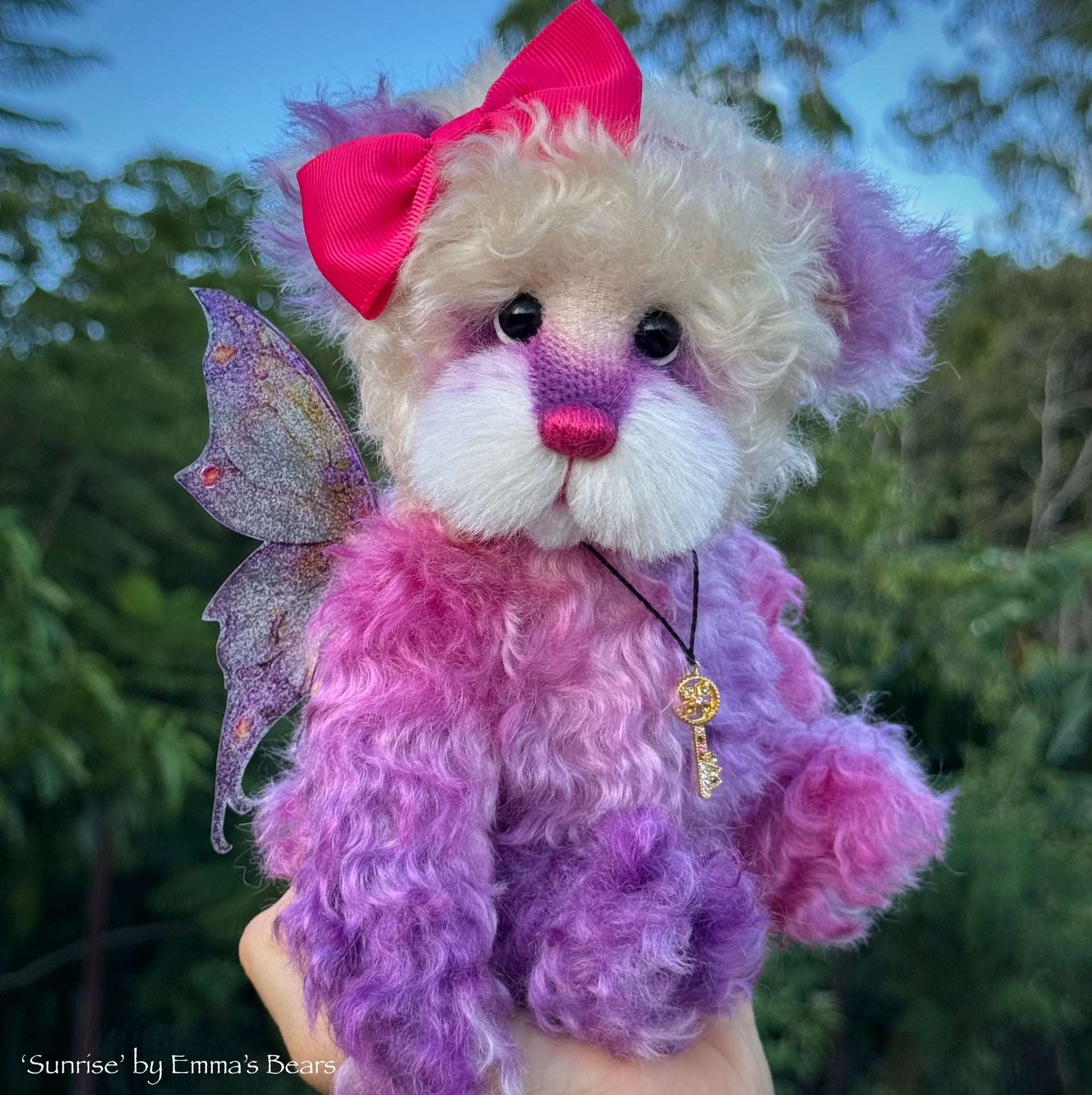 Sunrise - 9" Hand-dyed Mohair Artist Fairy Bear by Emma's Bears - OOAK