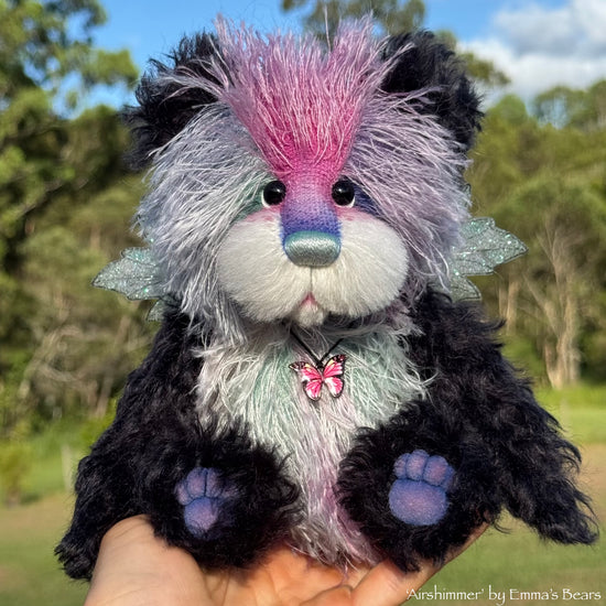 Airshimmer - 9" Hand-dyed Mohair Artist Fairy Bear by Emma's Bears - OOAK