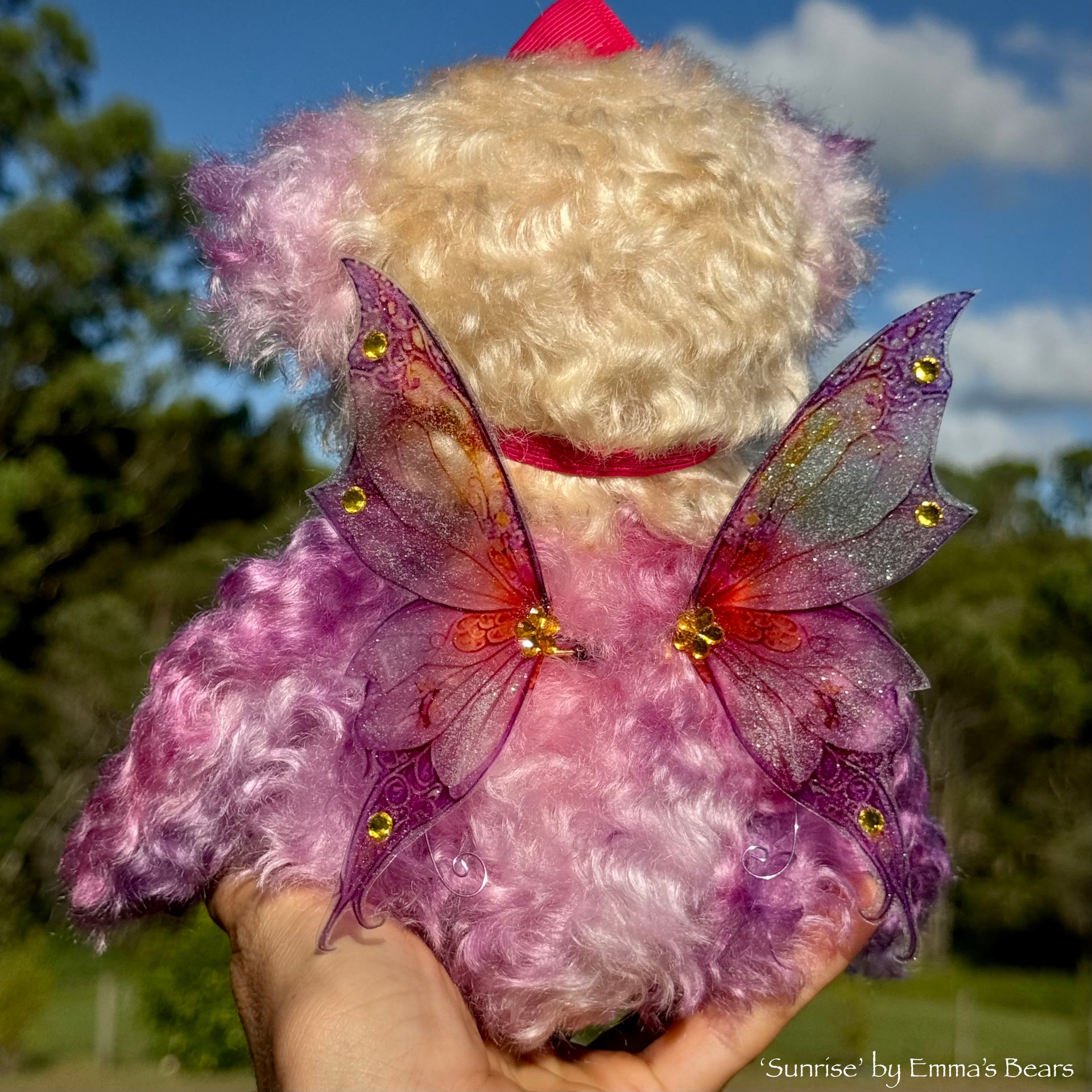 Sunrise - 9" Hand-dyed Mohair Artist Fairy Bear by Emma's Bears - OOAK