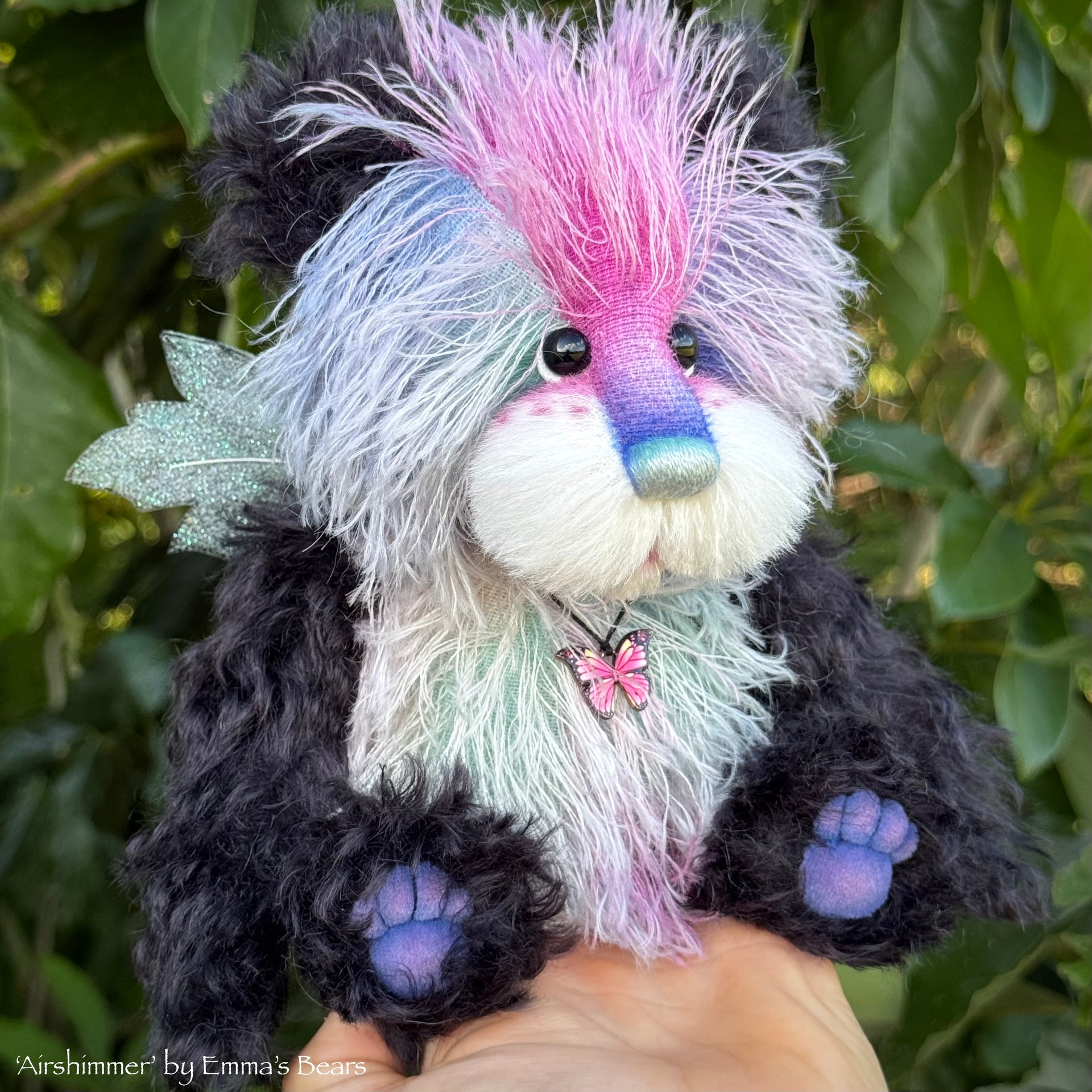 Airshimmer - 9" Hand-dyed Mohair Artist Fairy Bear by Emma's Bears - OOAK