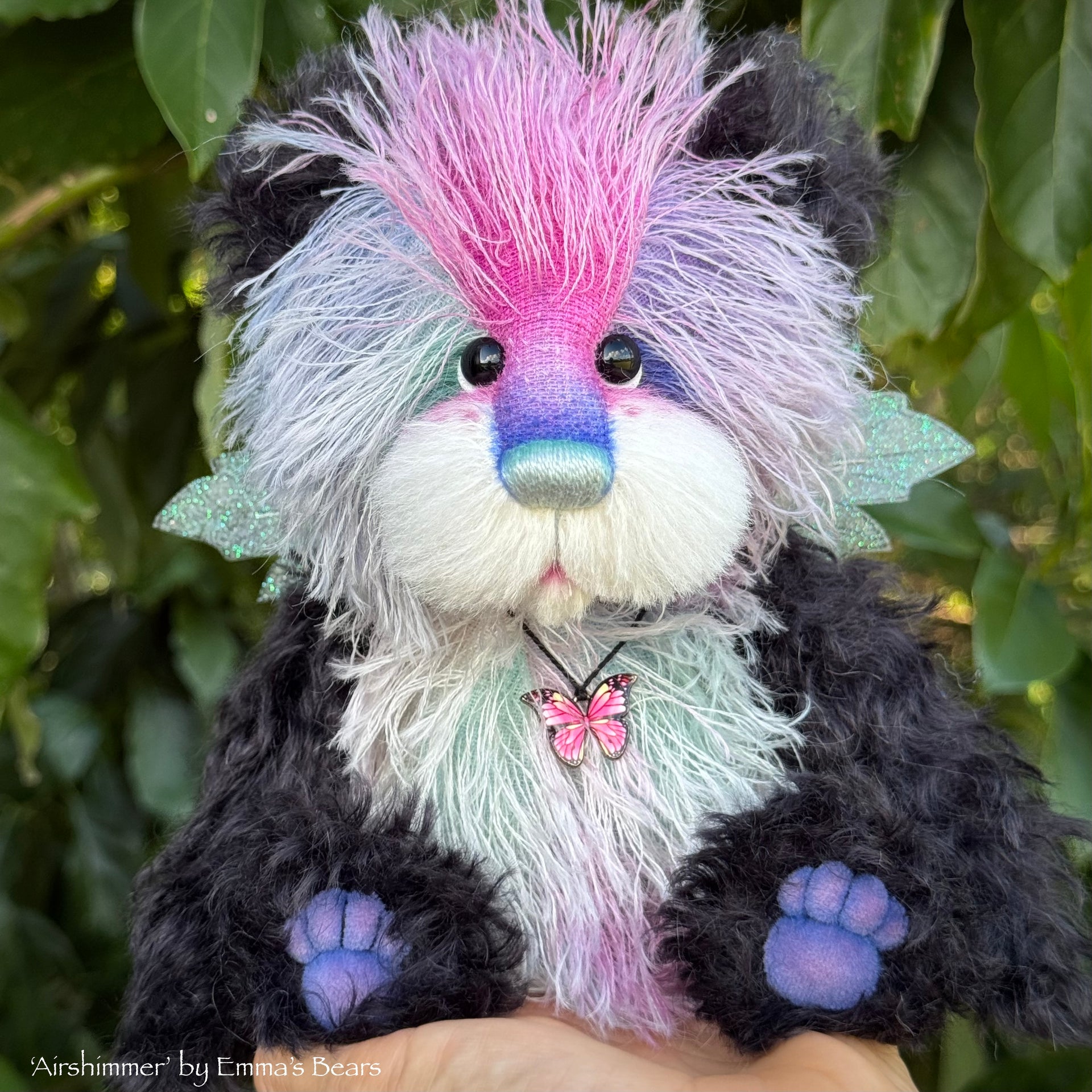 Airshimmer - 9" Hand-dyed Mohair Artist Fairy Bear by Emma's Bears - OOAK