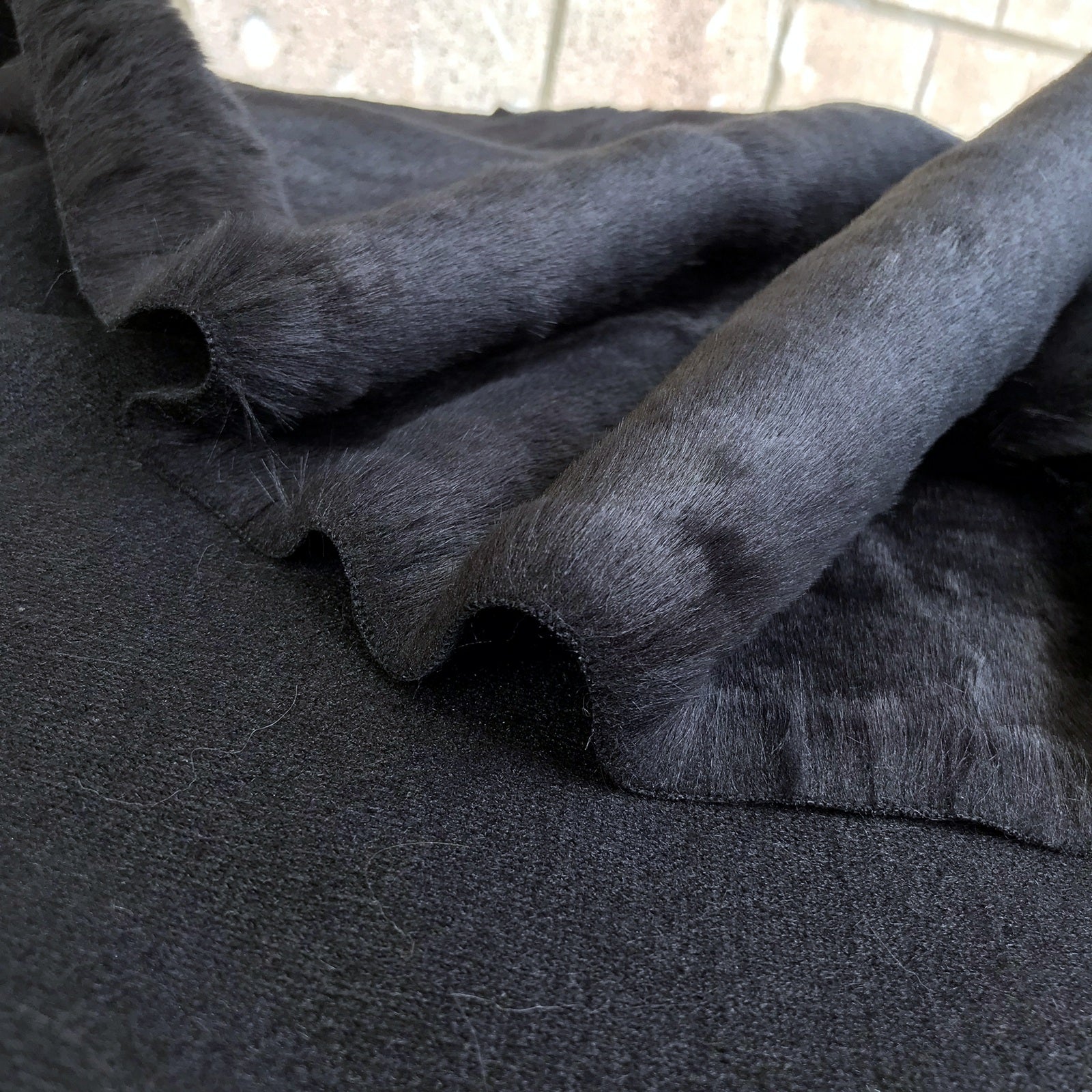 18mm Black - Straight Pile Faux Fur
