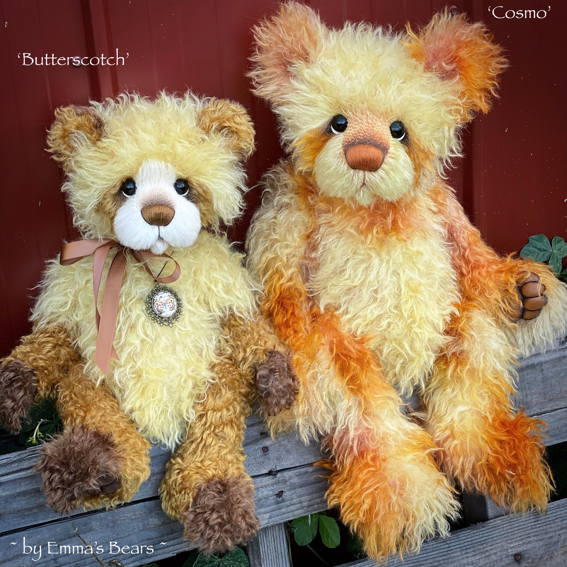 Butterscotch - 18" Hand-Dyed Mohair Artist Bear by Emma's Bears - OOAK