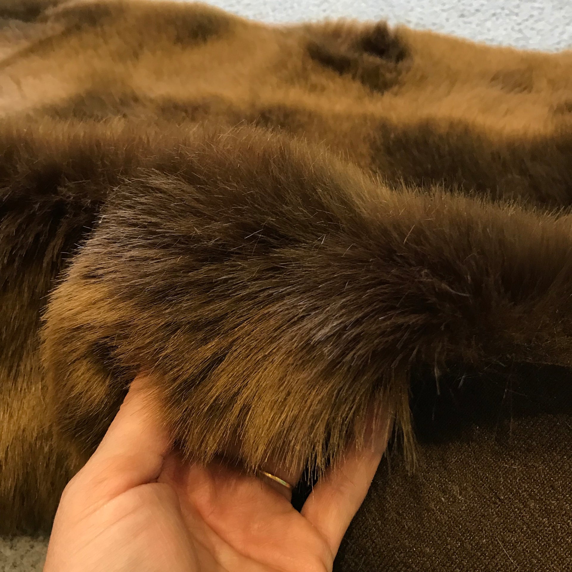 SALE - Woodlands Brown Faux Fur - odd sizes