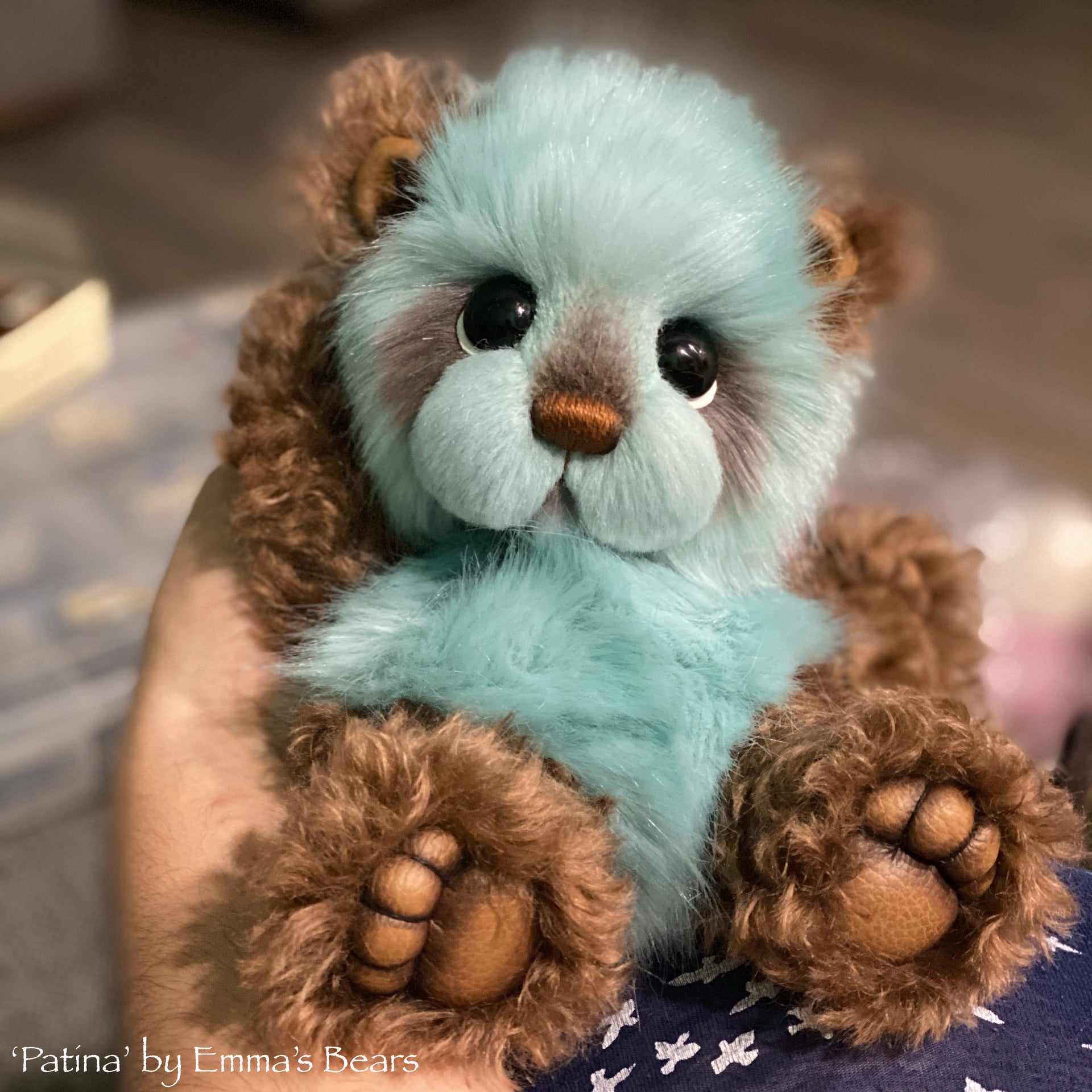 Patina - 9" mohair and faux fur bear by Emmas Bears - OOAK