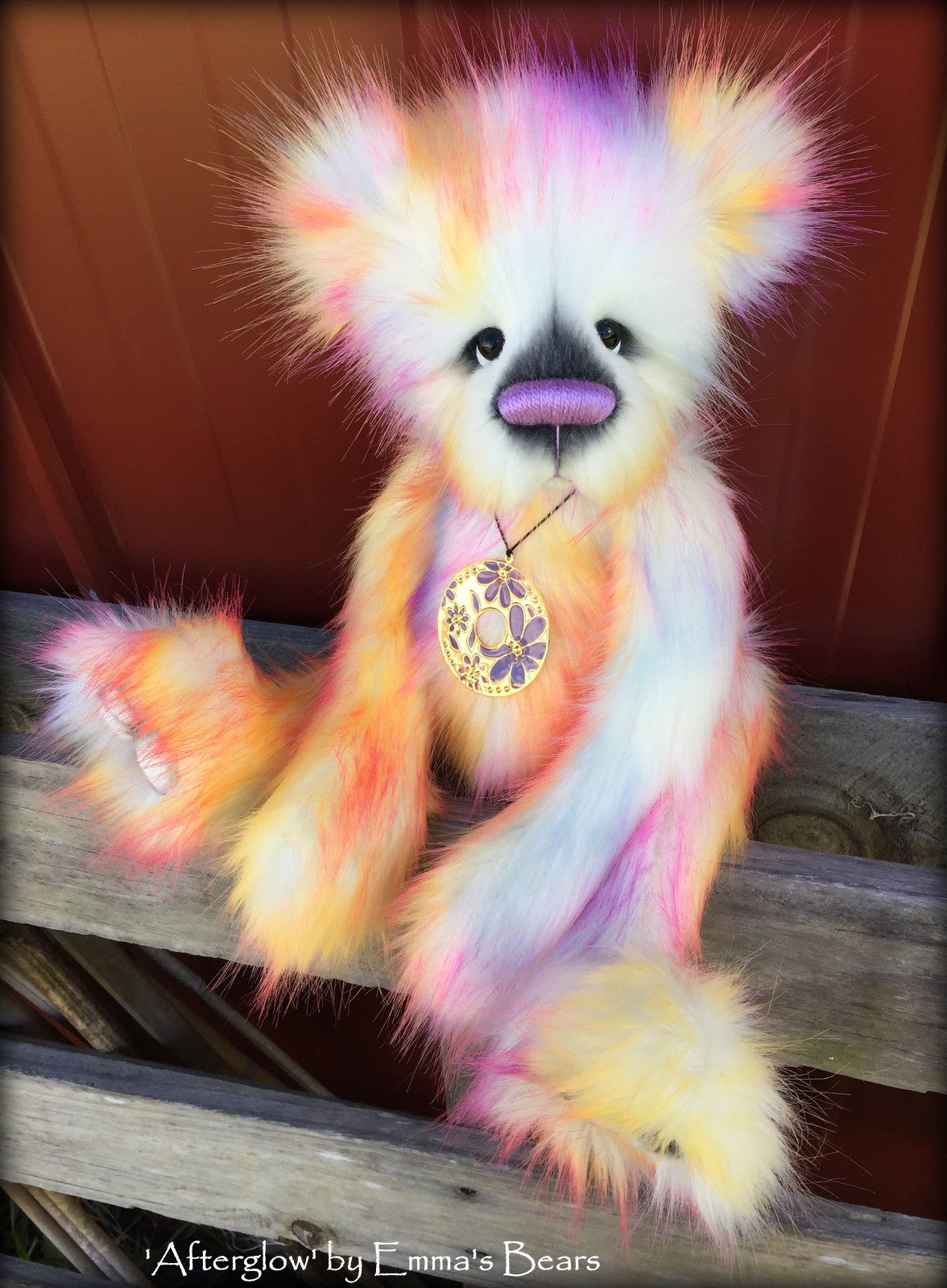 Afterglow - 17" skinny faux fur bear by Emmas Bears - OOAK