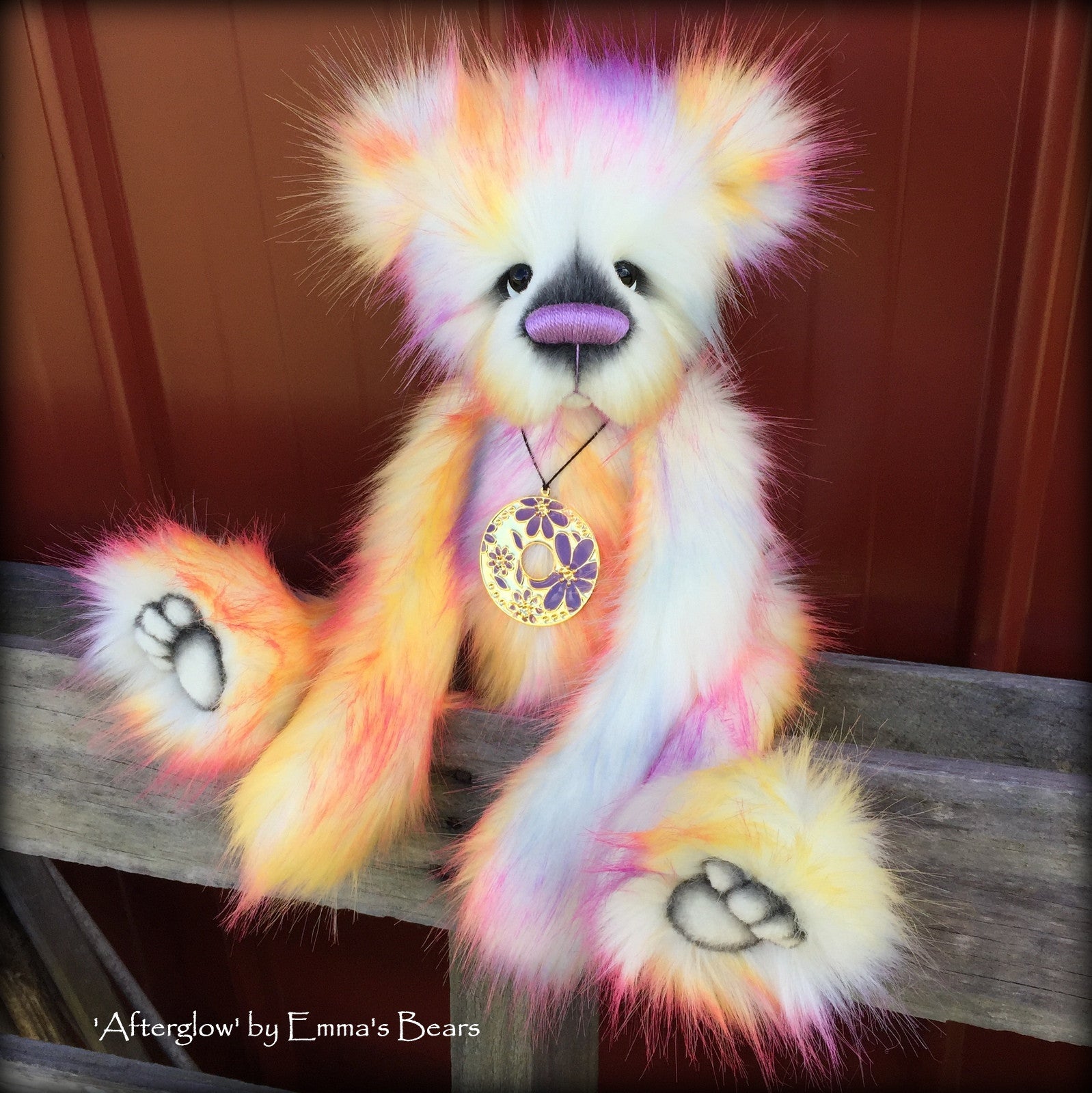 Afterglow - 17" skinny faux fur bear by Emmas Bears - OOAK