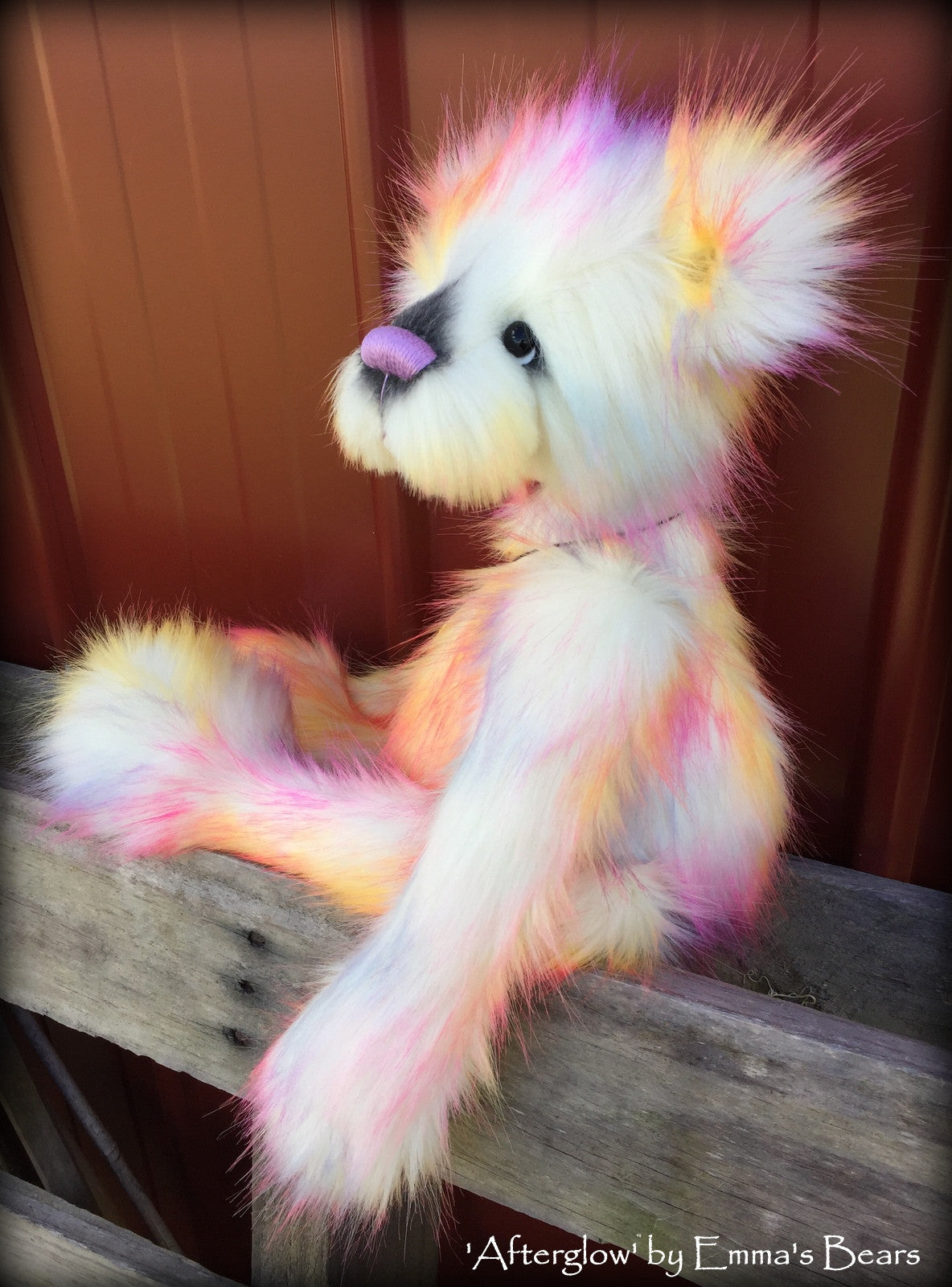 Afterglow - 17" skinny faux fur bear by Emmas Bears - OOAK