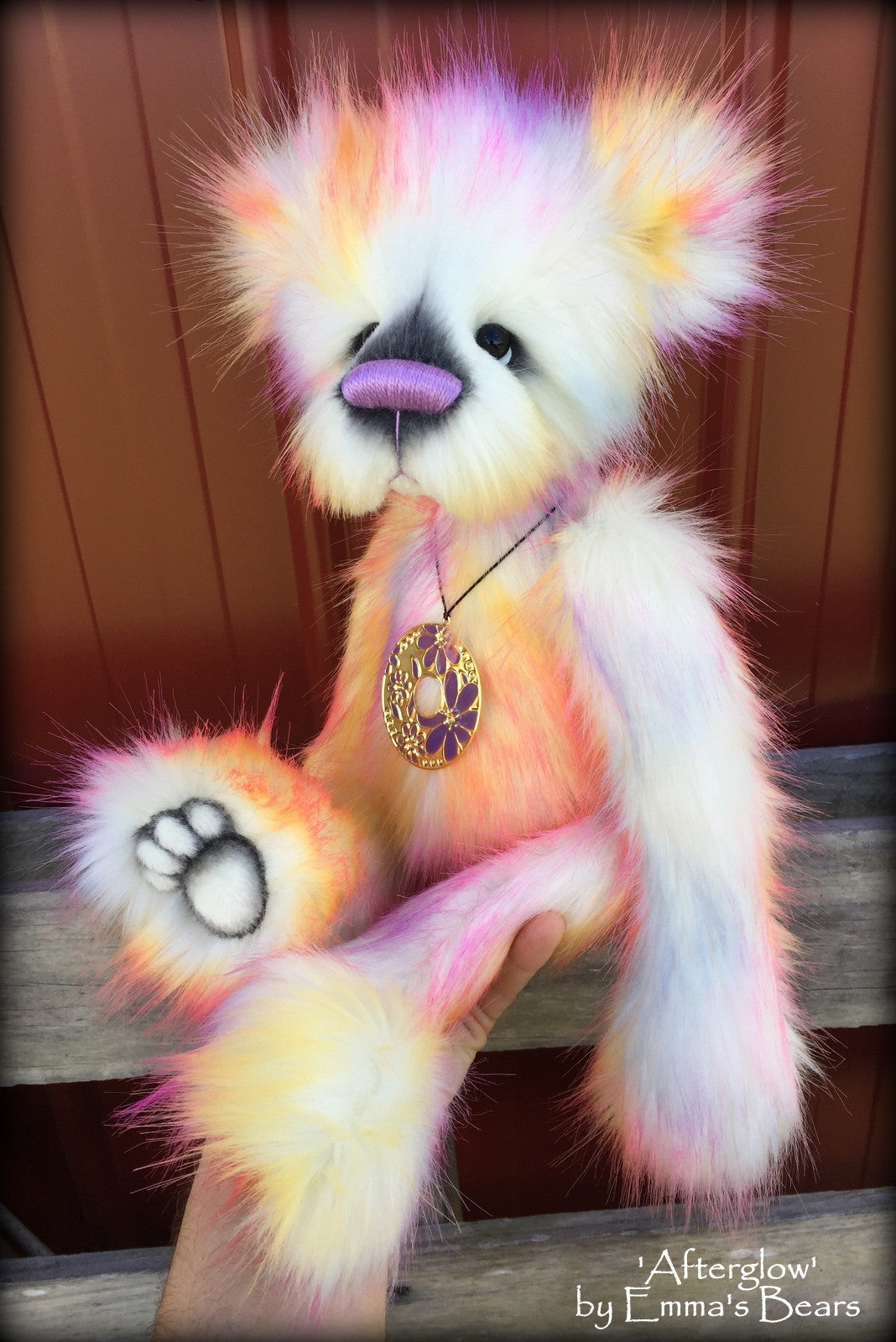 Afterglow - 17" skinny faux fur bear by Emmas Bears - OOAK