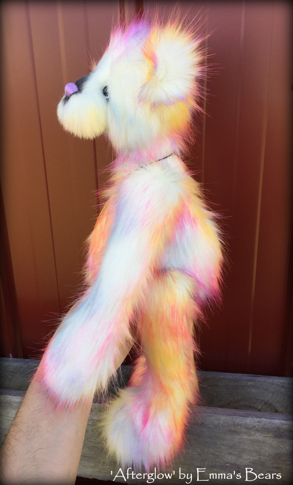 Afterglow - 17" skinny faux fur bear by Emmas Bears - OOAK