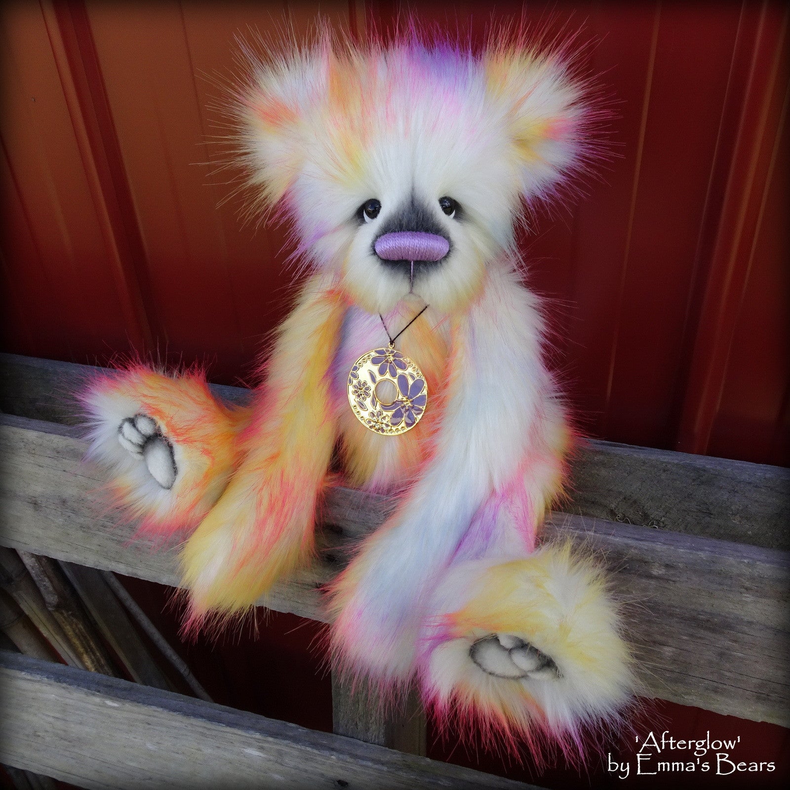 Afterglow - 17" skinny faux fur bear by Emmas Bears - OOAK