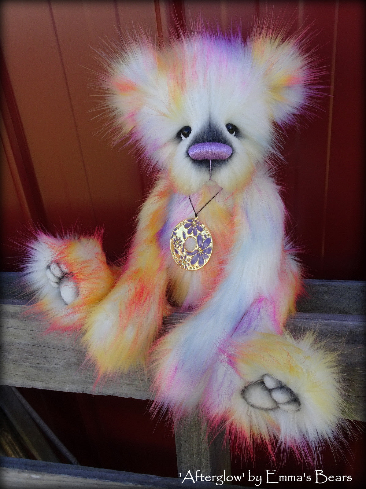 Afterglow - 17" skinny faux fur bear by Emmas Bears - OOAK