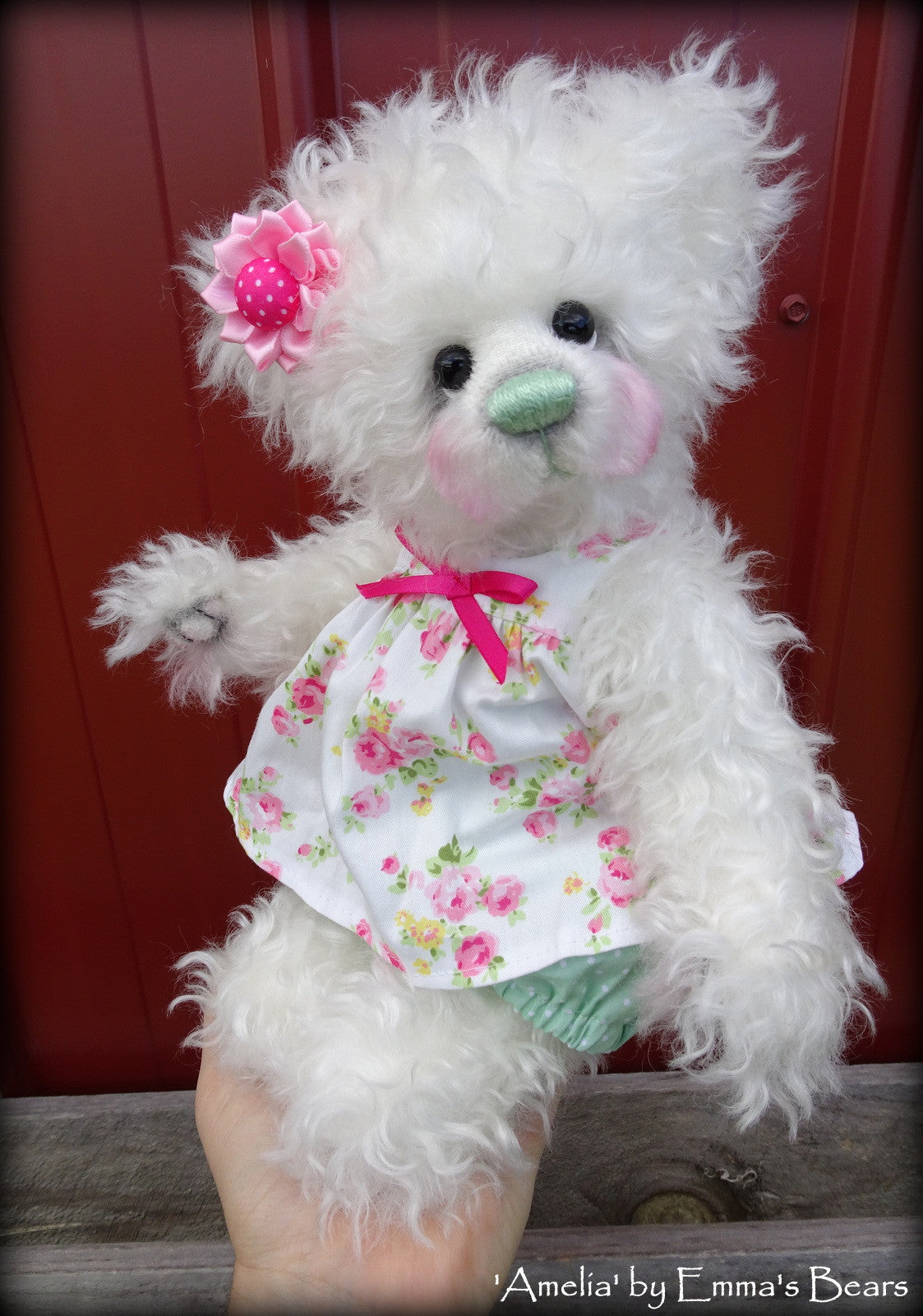 Amelia - 12" curly kid mohair artist bear by Emma's Bears  - OOAK