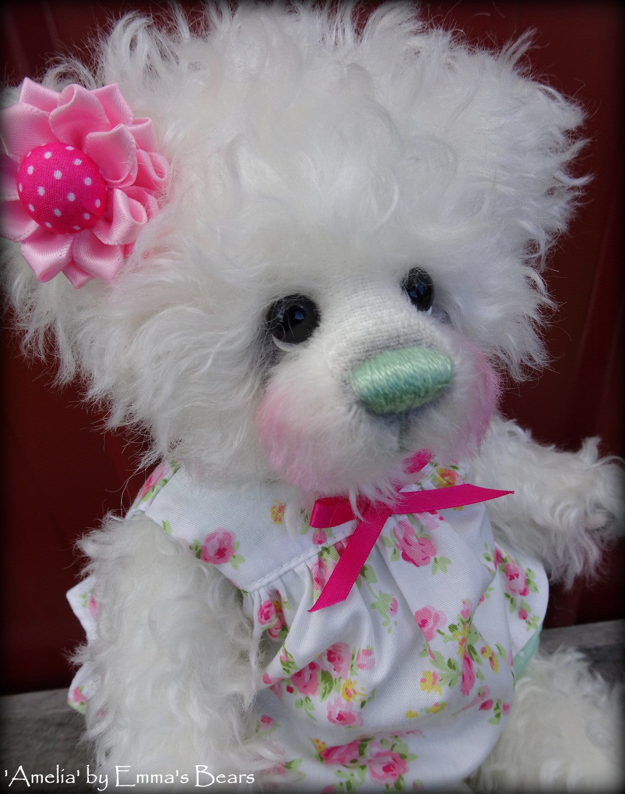 Amelia - 12" curly kid mohair artist bear by Emma's Bears  - OOAK