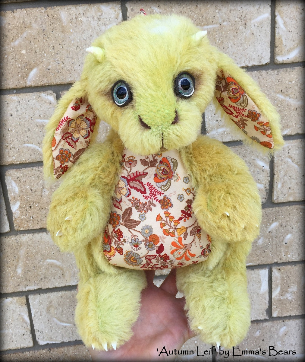 Autumn Leif DRAGON - 15in MOHAIR Artist Baby Dragon by Emmas Bears - OOAK