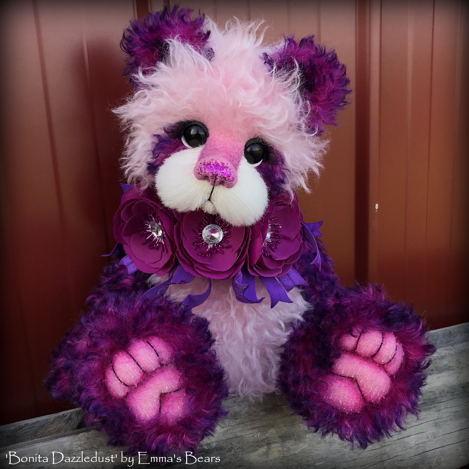 Bonita Dazzledust - 15" curly mohair Artist Bear by Emma's Bears - OOAK