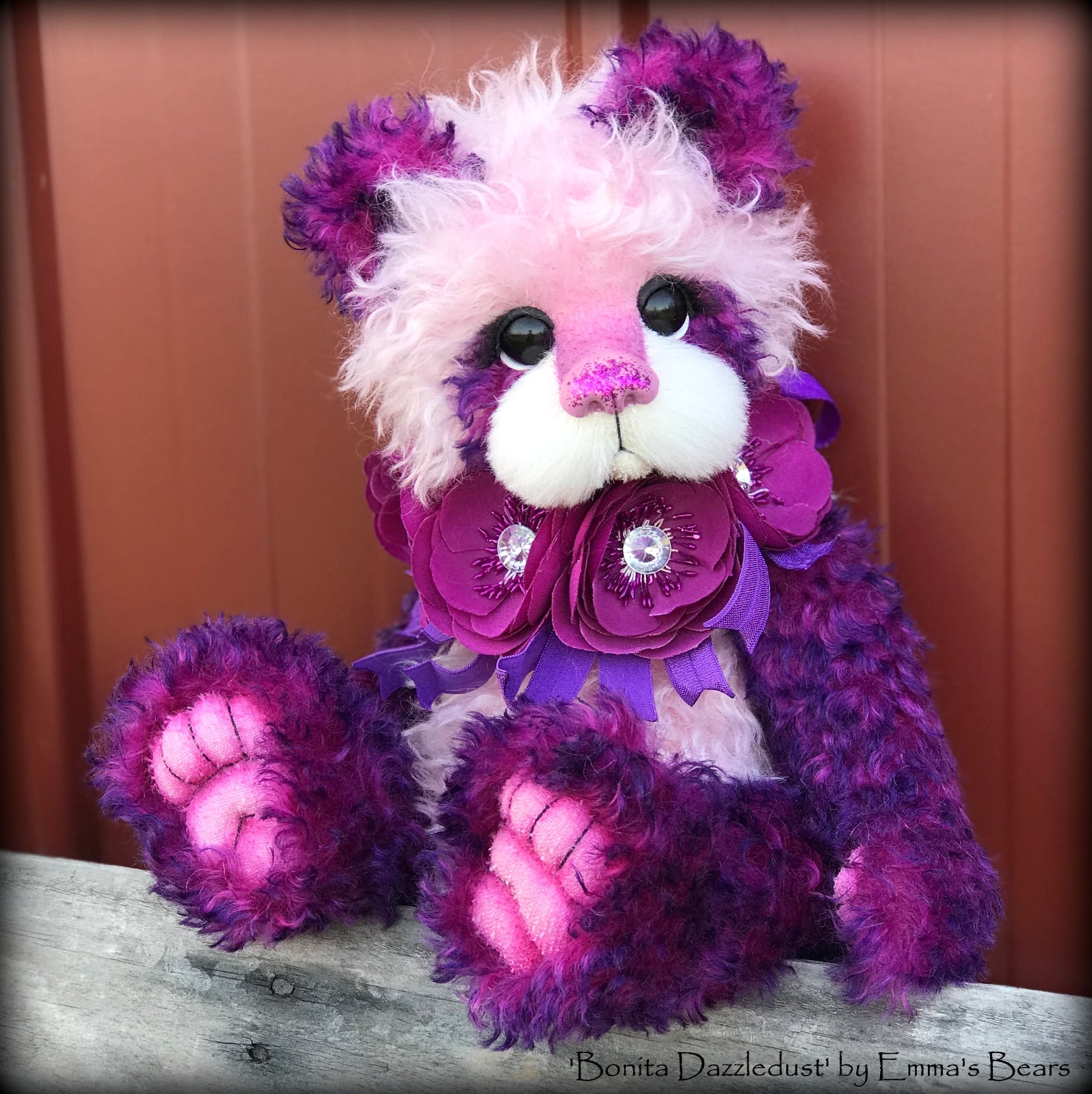 Bonita Dazzledust - 15" curly mohair Artist Bear by Emma's Bears - OOAK