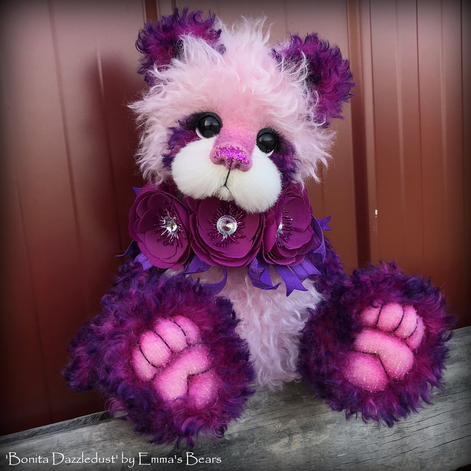 Bonita Dazzledust - 15" curly mohair Artist Bear by Emma's Bears - OOAK