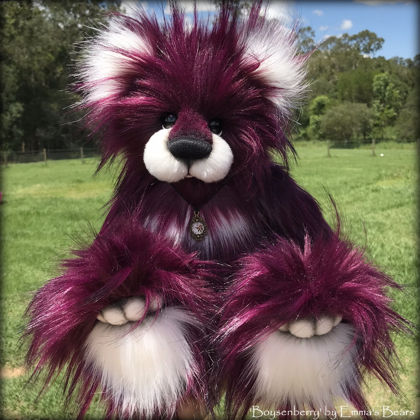 Boysenberry - 15IN faux fur bear by Emmas Bears - OOAK