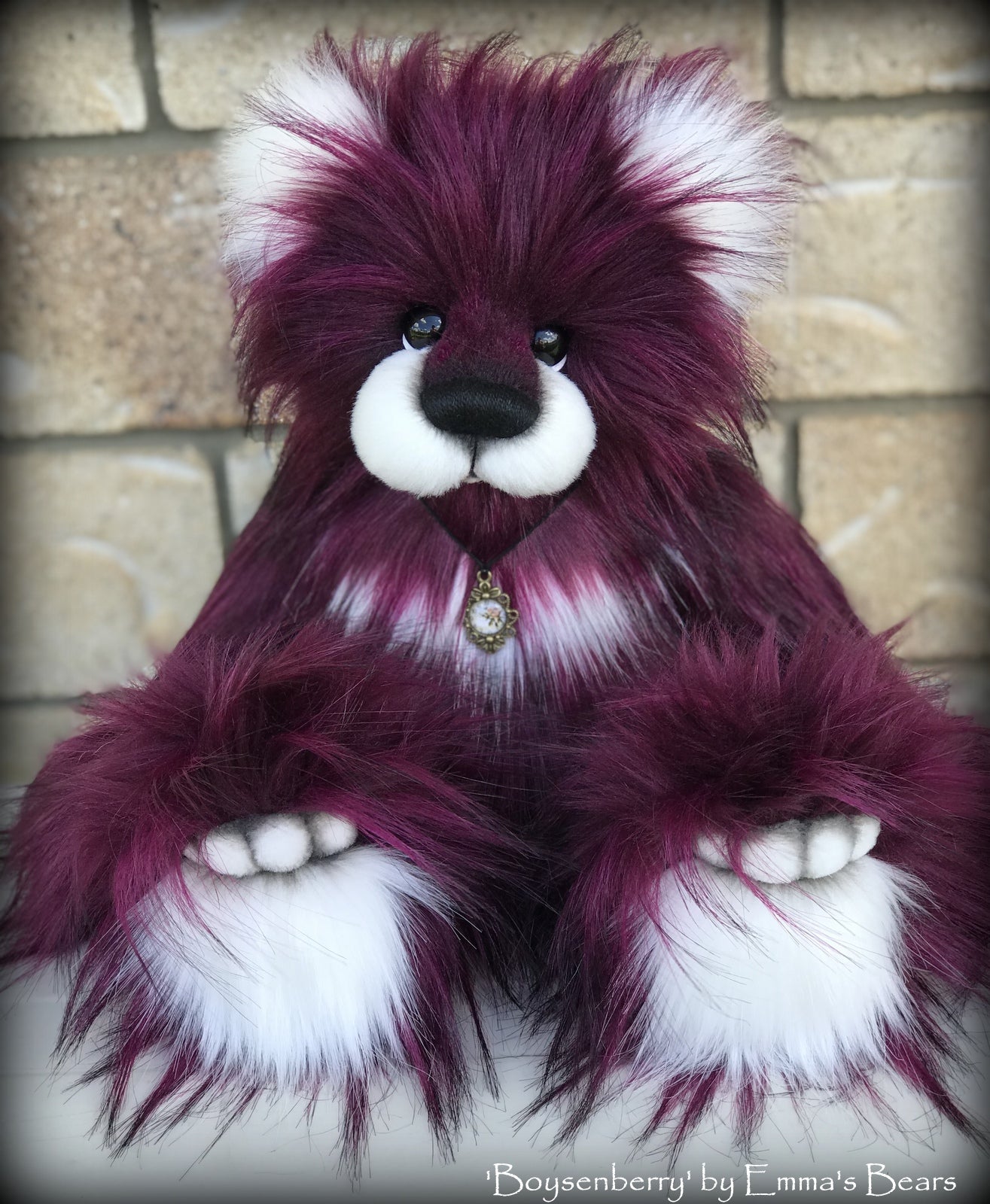 Boysenberry - 15IN faux fur bear by Emmas Bears - OOAK