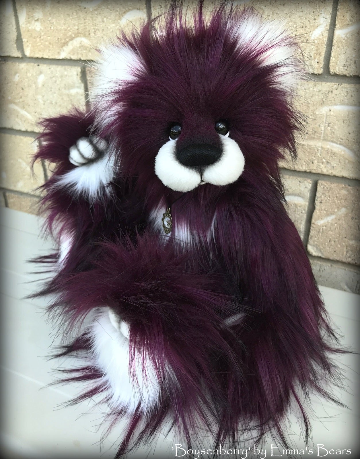 Boysenberry - 15IN faux fur bear by Emmas Bears - OOAK