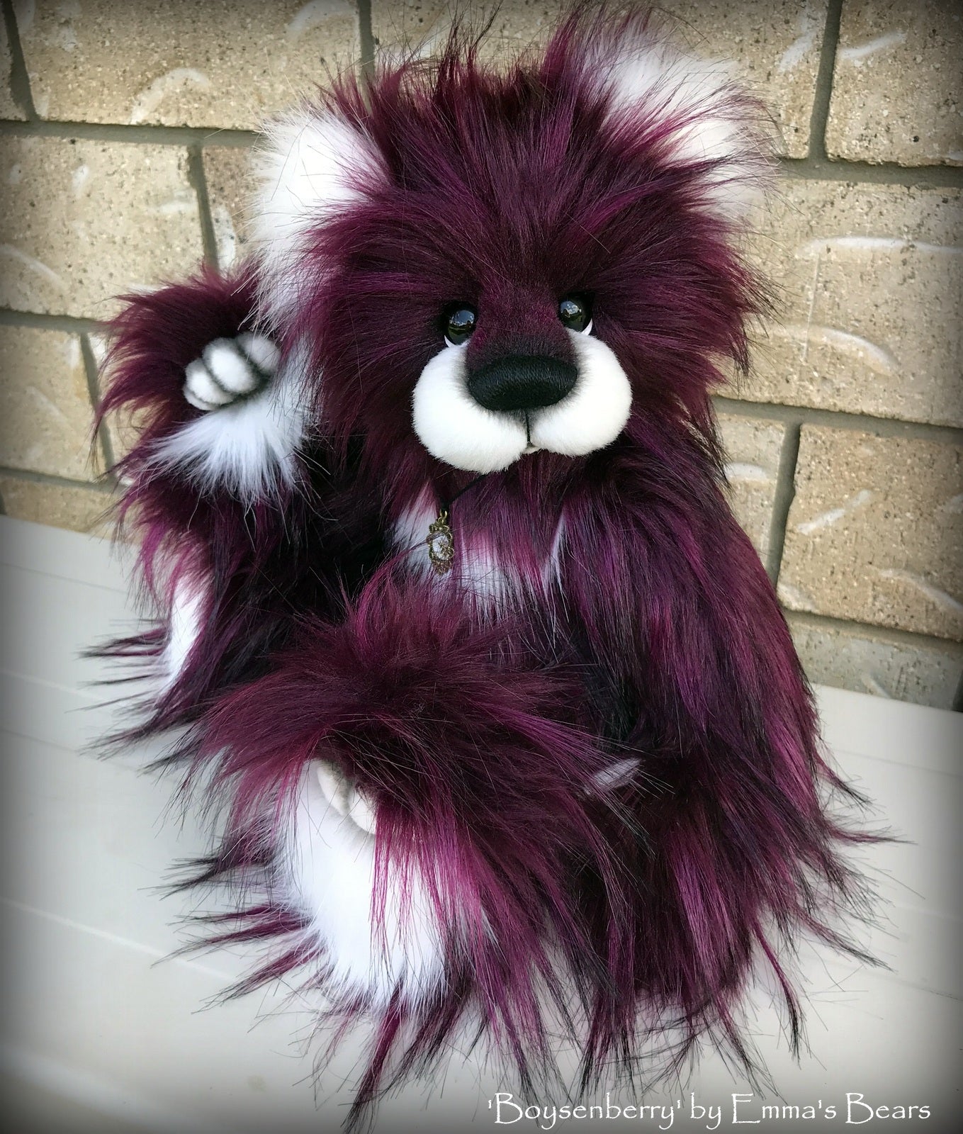 Boysenberry - 15IN faux fur bear by Emmas Bears - OOAK