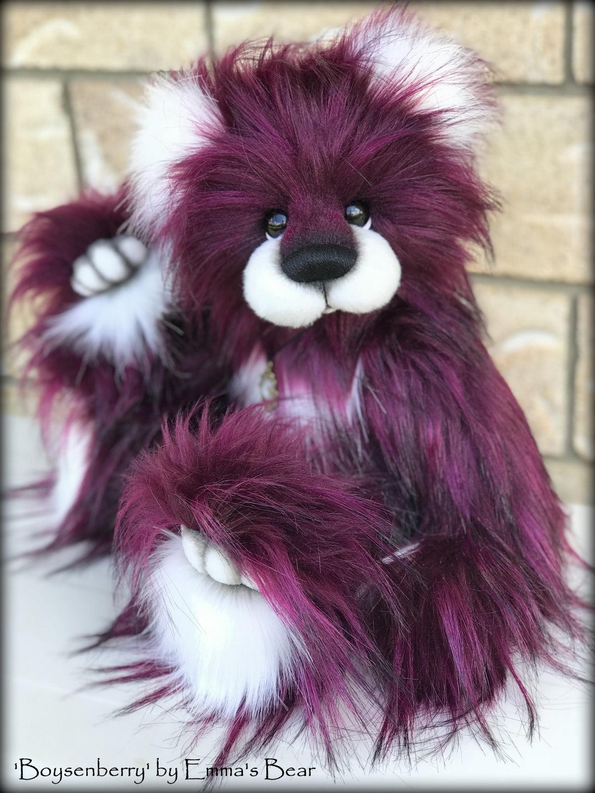 Boysenberry - 15IN faux fur bear by Emmas Bears - OOAK