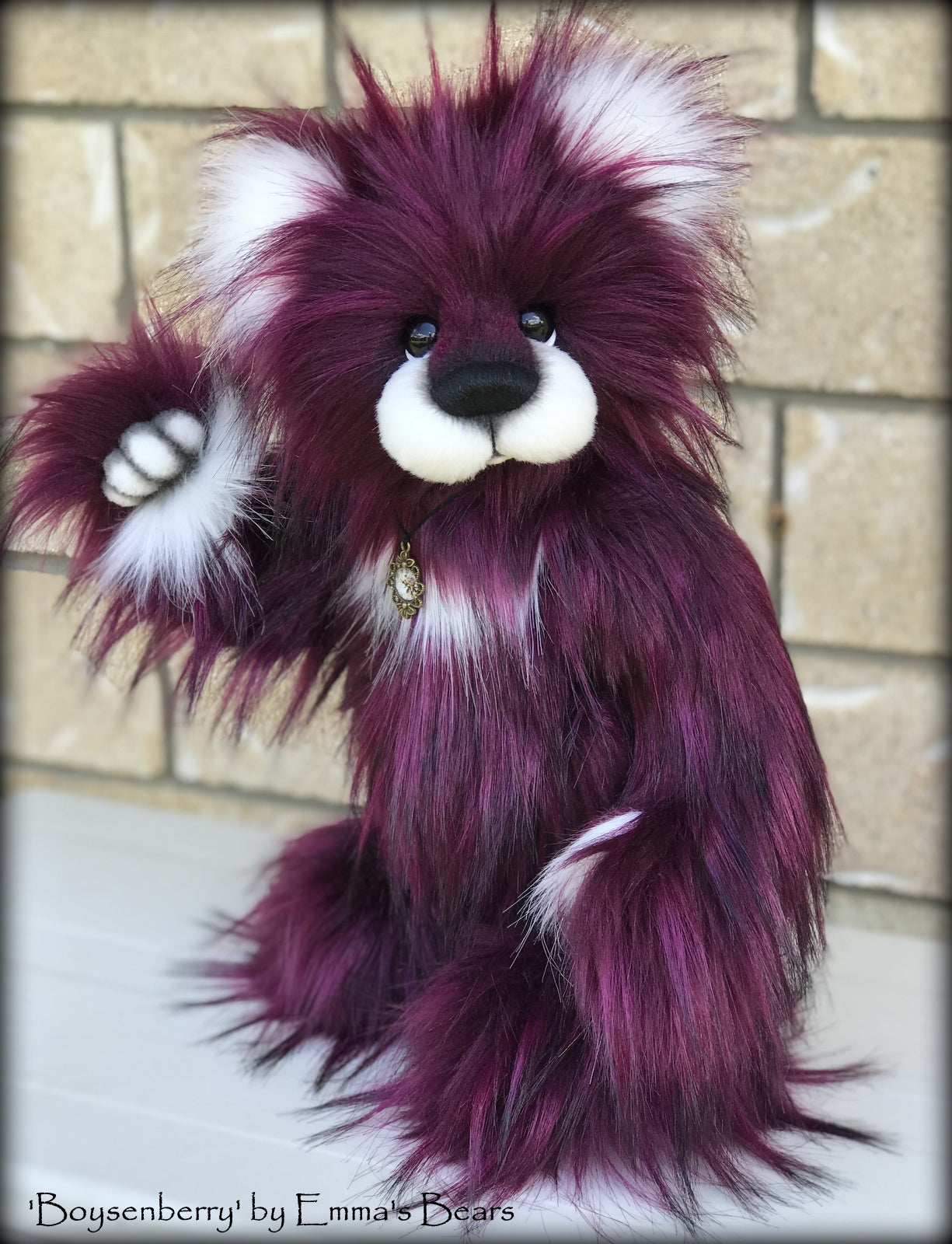 Boysenberry - 15IN faux fur bear by Emmas Bears - OOAK