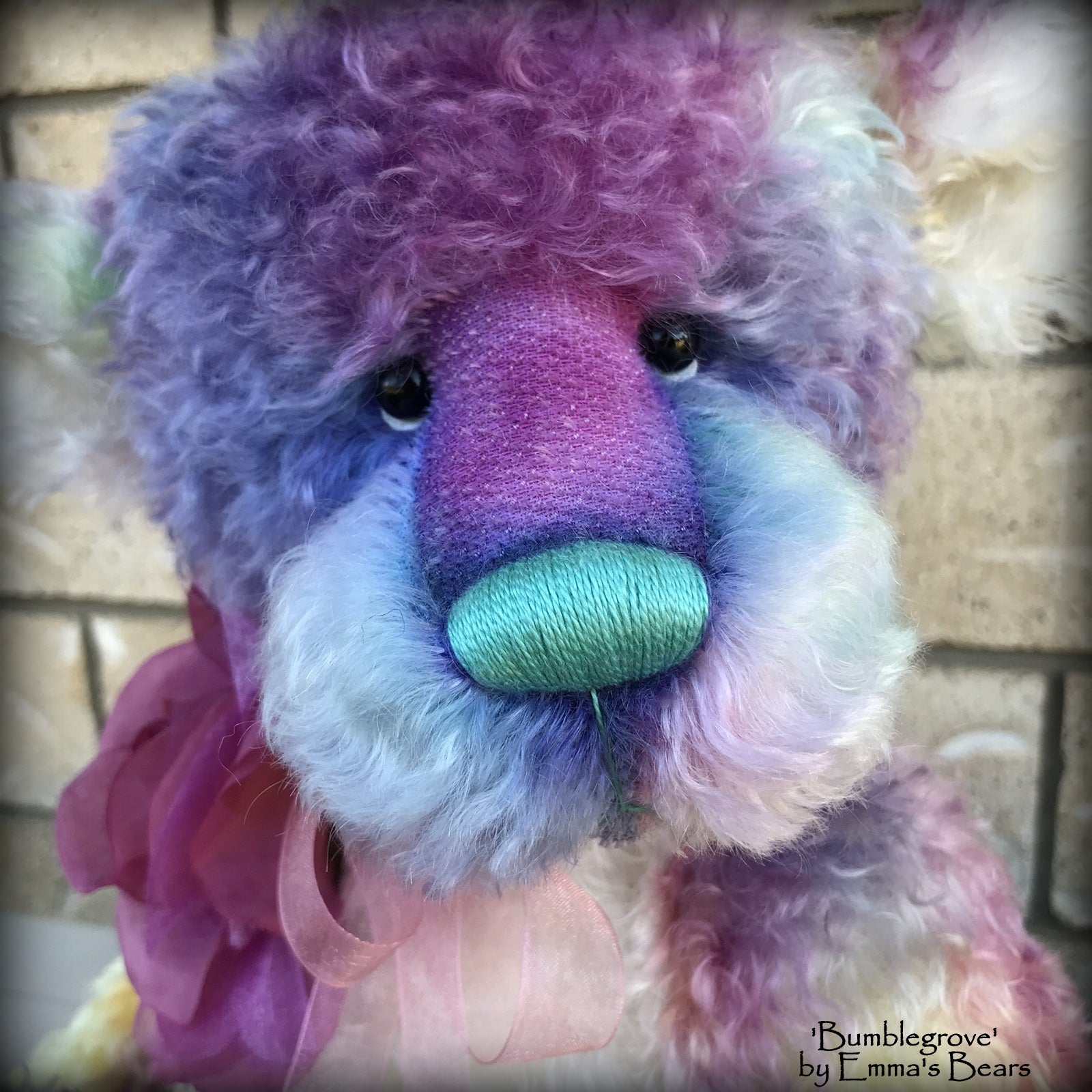 Bumblegrove - 17" Rainbow Kid Mohair Artist Bear by Emma's Bears - OOAK