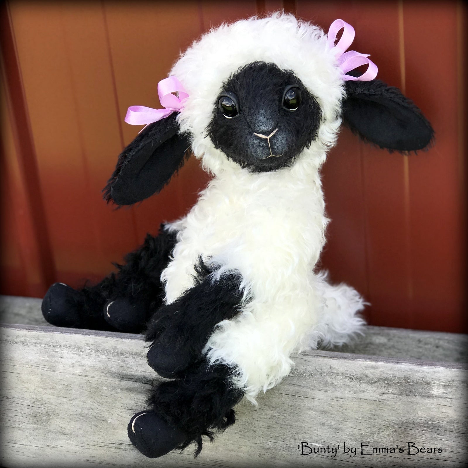 Bunty - 13" kid mohair Easter Lamb by Emma's Bears - OOAK