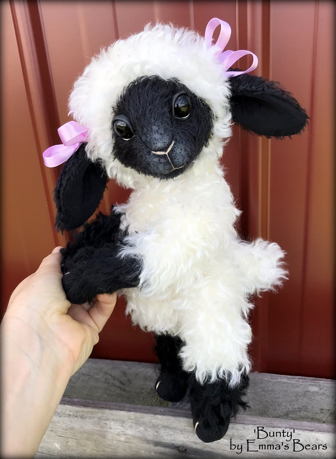 Bunty - 13" kid mohair Easter Lamb by Emma's Bears - OOAK