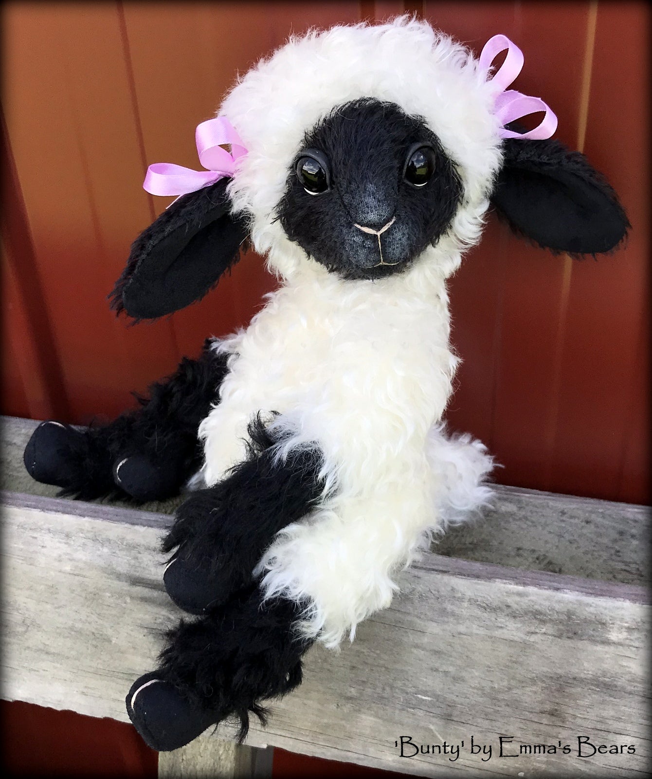 Bunty - 13" kid mohair Easter Lamb by Emma's Bears - OOAK