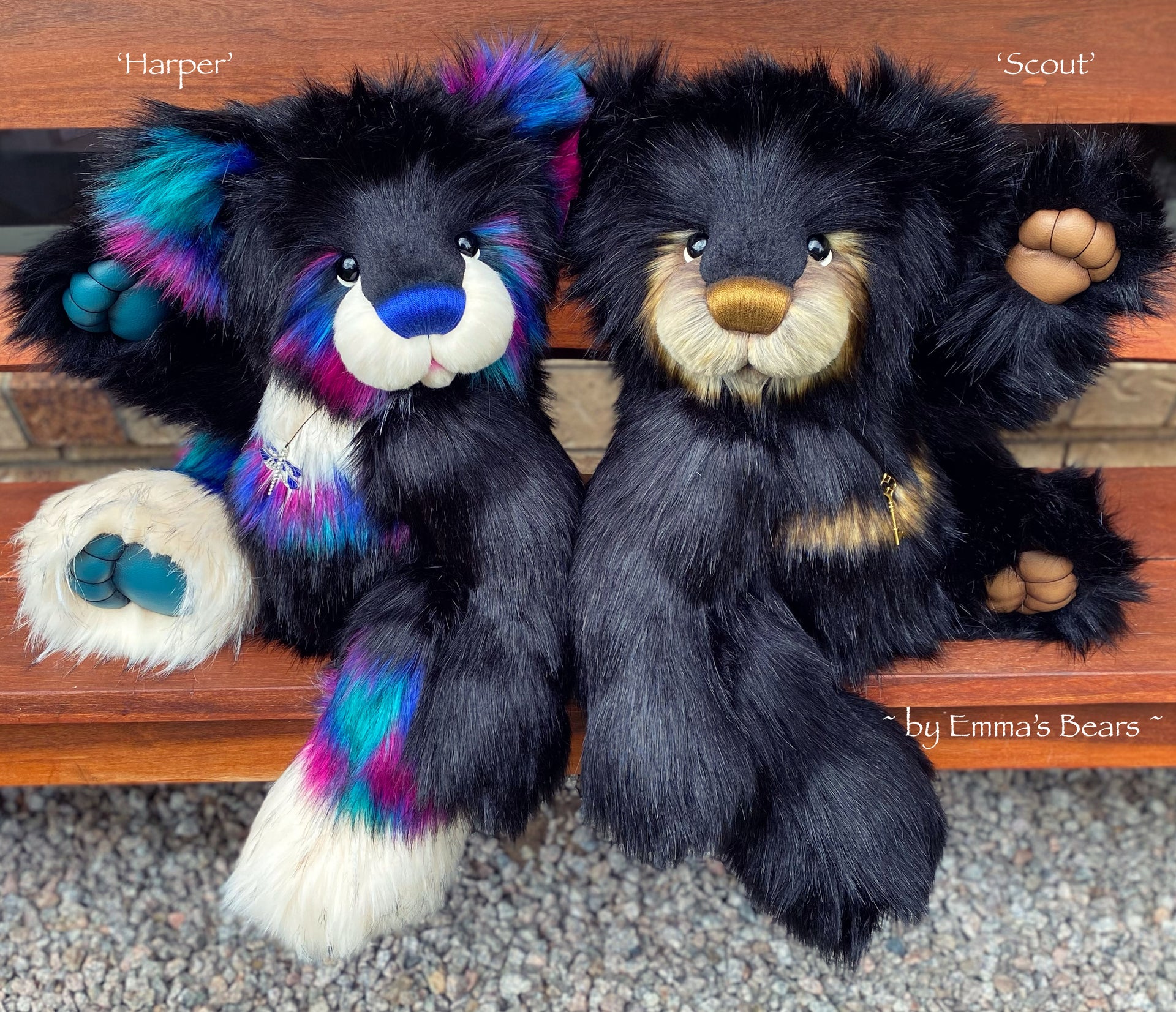 Harper - 27" Deluxe Faux Fur Artist Bear by Emmas Bears - OOAK