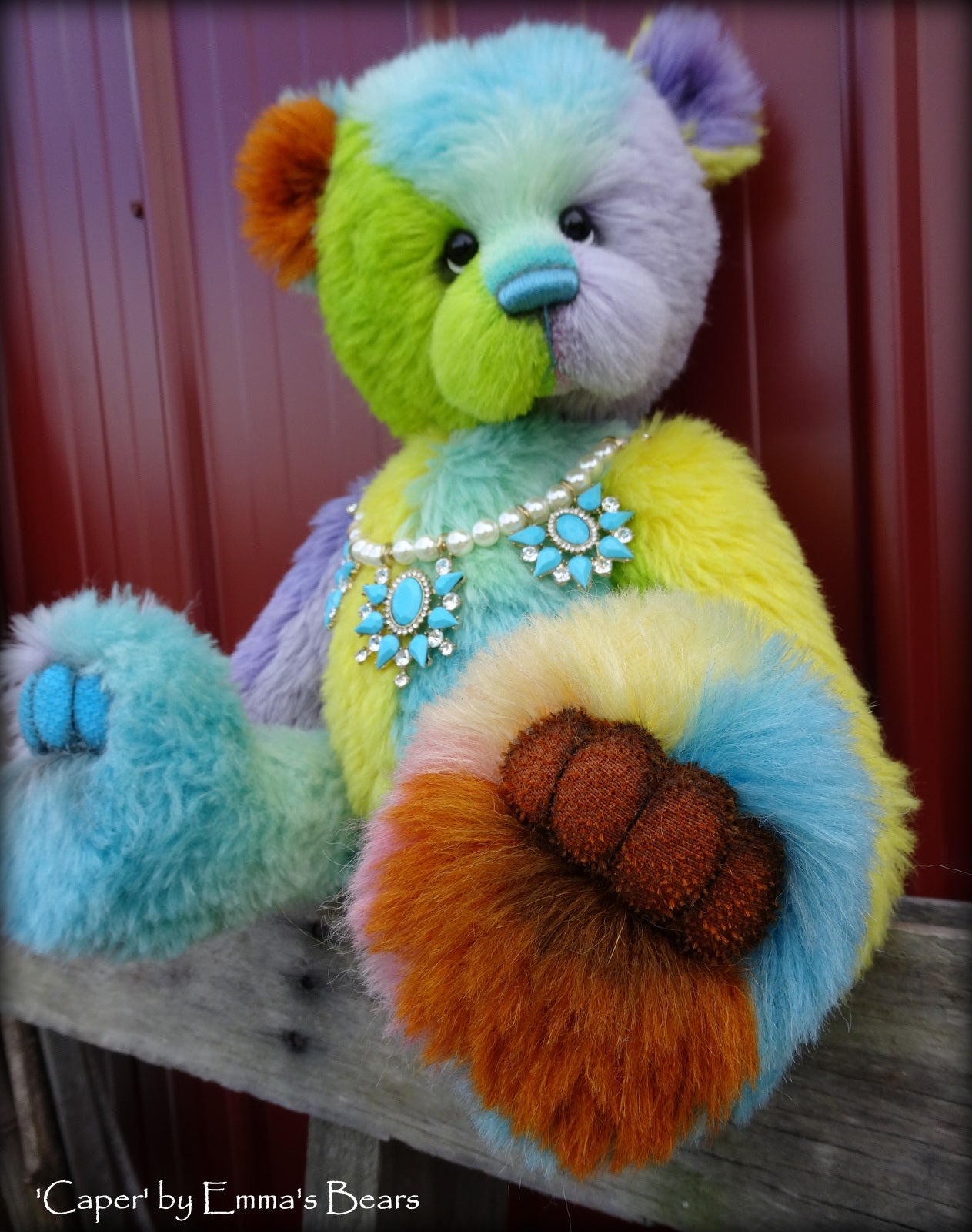 Caper - 19in hand dyed ALPACA Artist Bear by Emmas Bears - OOAK