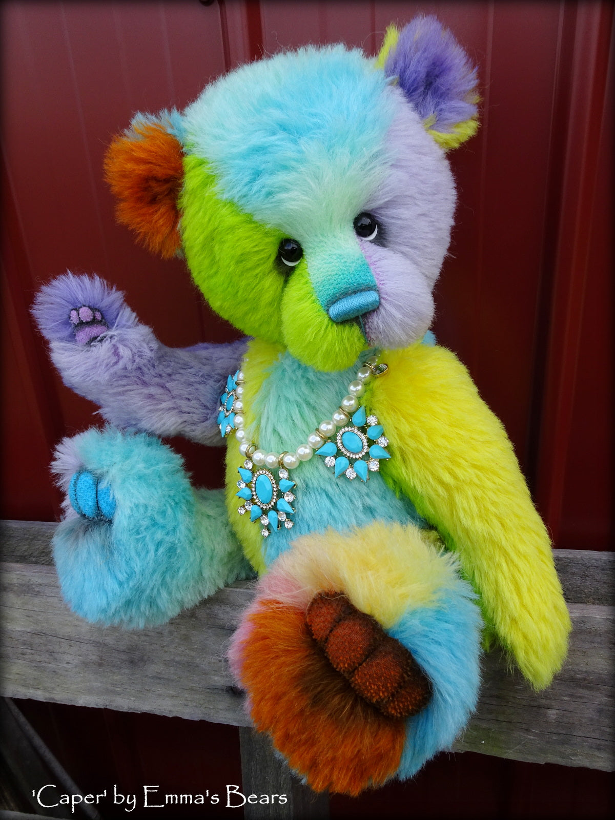 Caper - 19in hand dyed ALPACA Artist Bear by Emmas Bears - OOAK