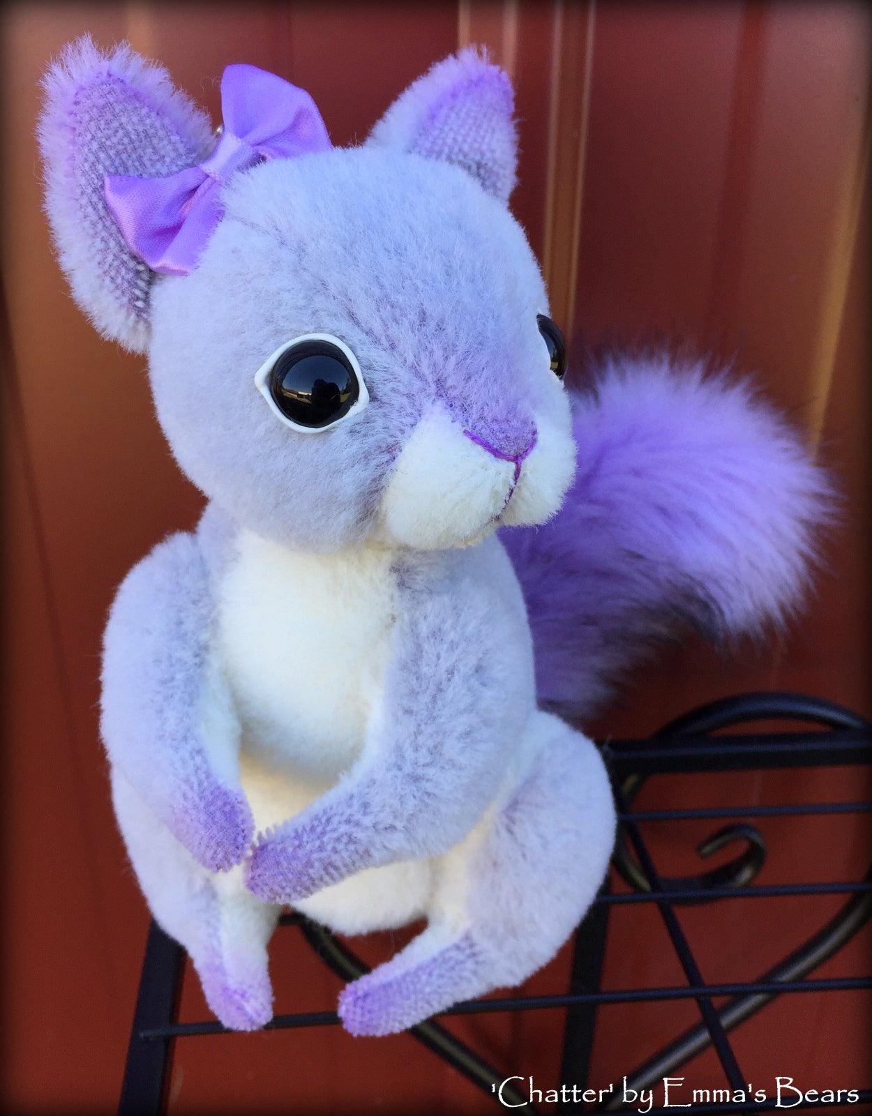 Chatter - 6in Hand-dyed alpaca Artist Squirrel by Emmas Bears - OOAK