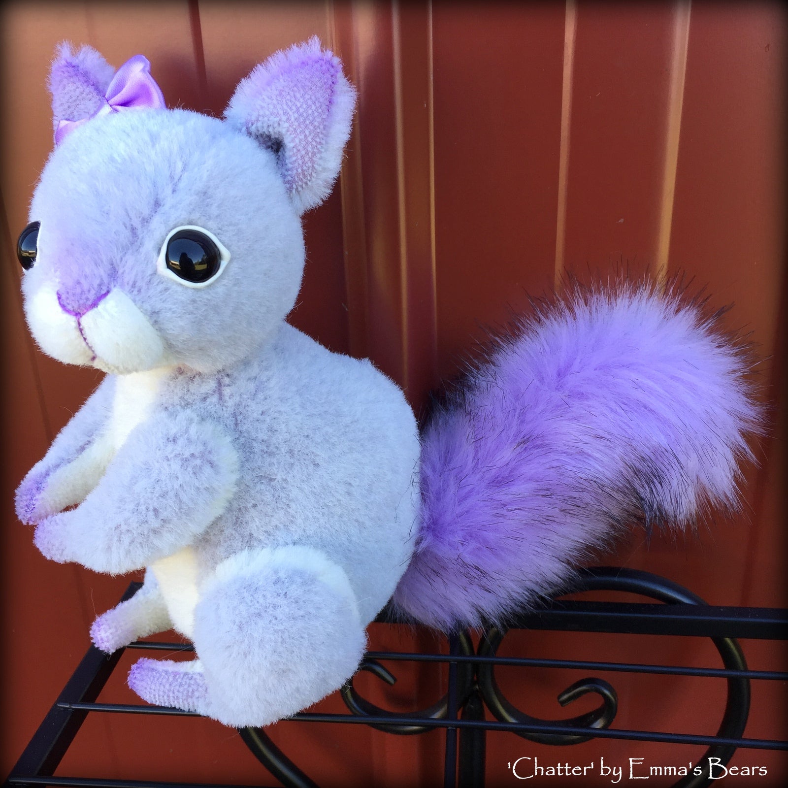 Chatter - 6in Hand-dyed alpaca Artist Squirrel by Emmas Bears - OOAK