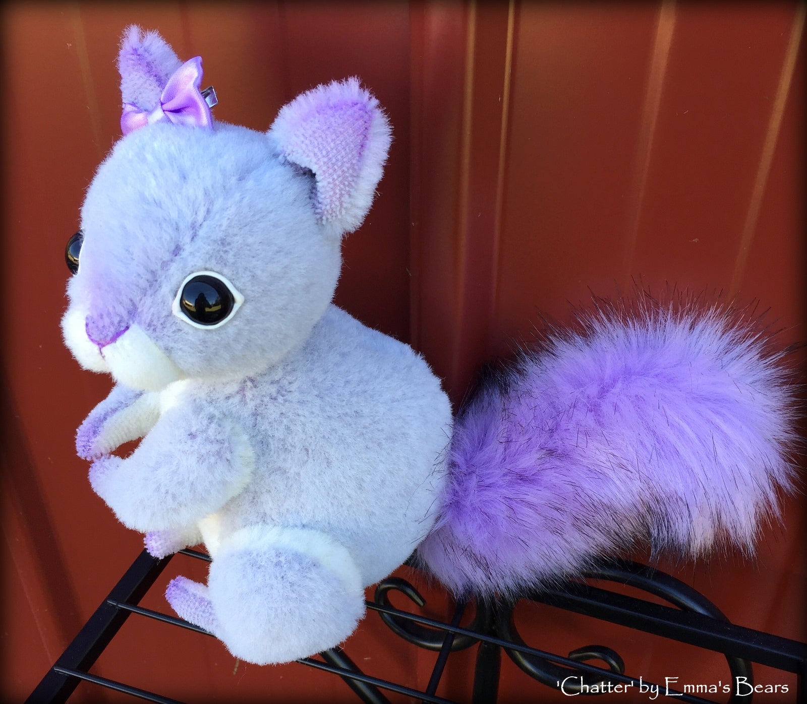 Chatter - 6in Hand-dyed alpaca Artist Squirrel by Emmas Bears - OOAK