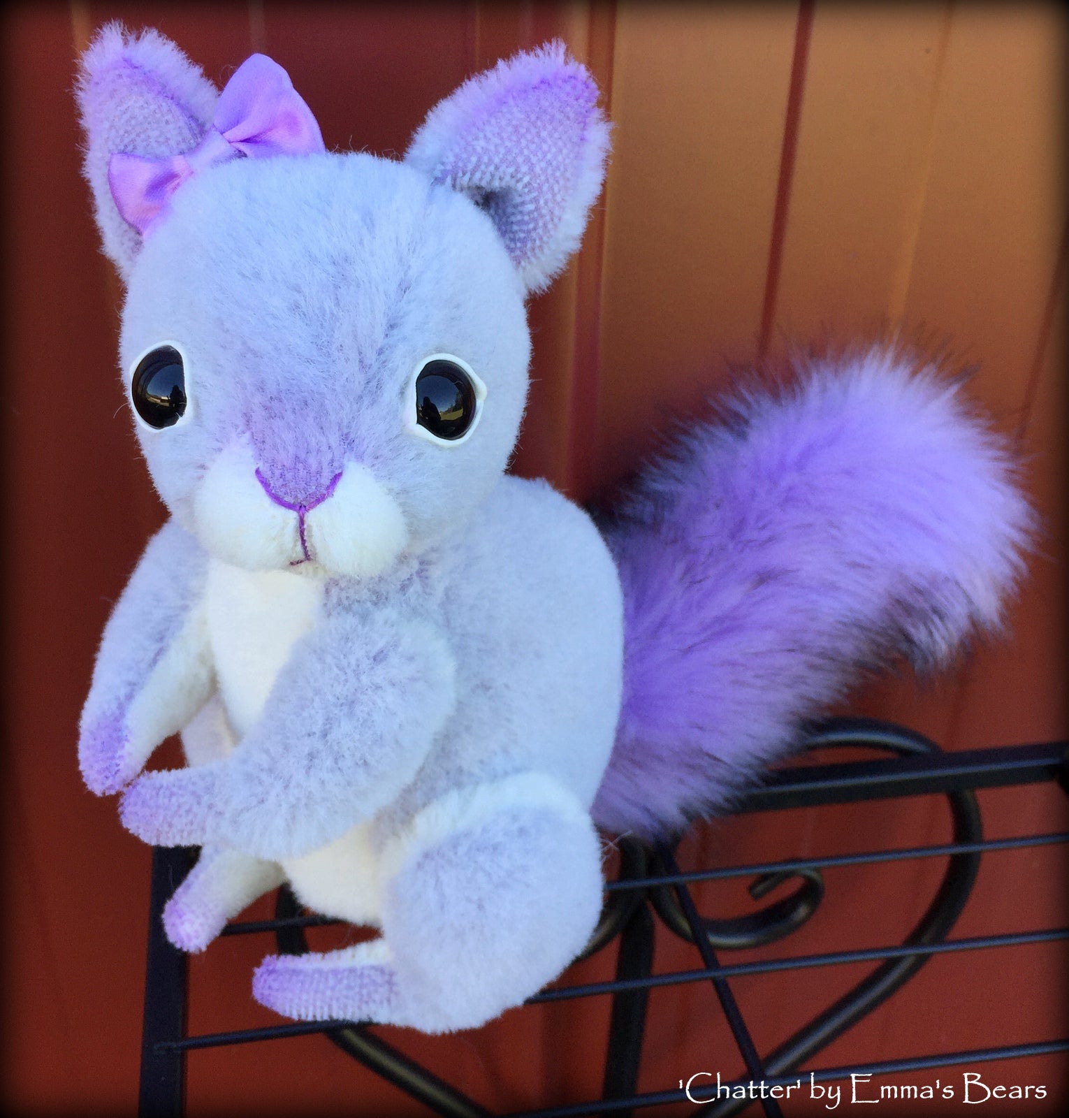 Chatter - 6in Hand-dyed alpaca Artist Squirrel by Emmas Bears - OOAK