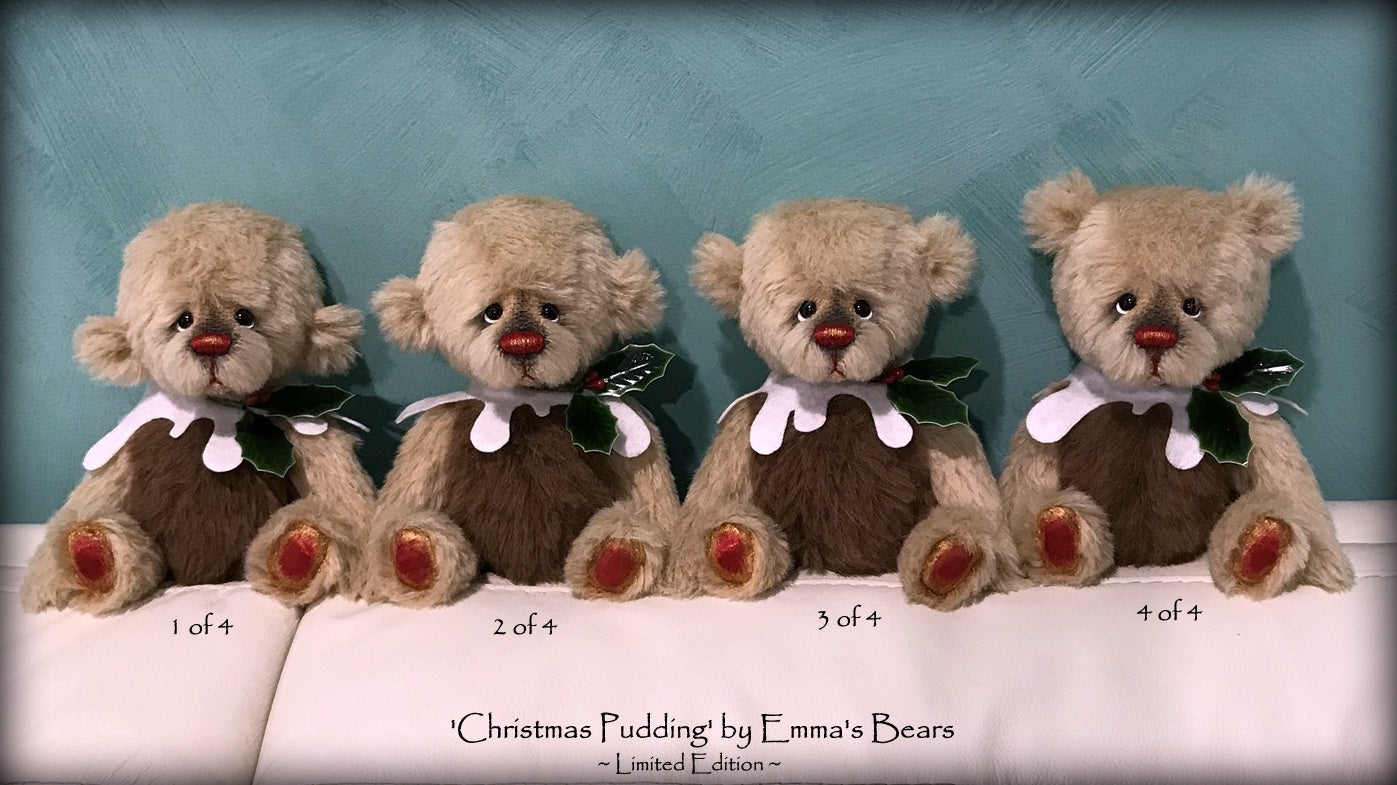 Christmas Pudding L/E 4 of 4 - Handmade ALPACA artist bear by Emma's Bears