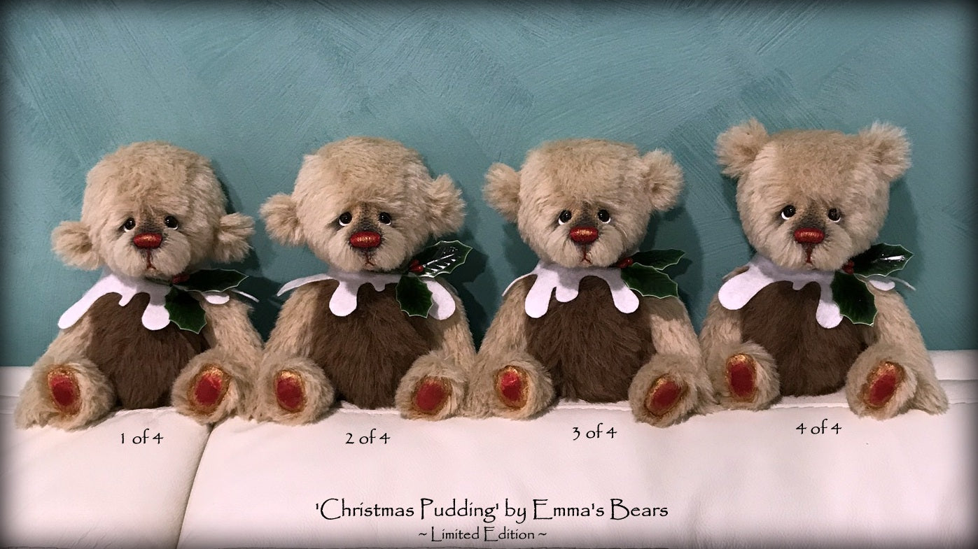 Christmas Pudding L/E 2 of 4 - Handmade ALPACA artist bear by Emma's Bears