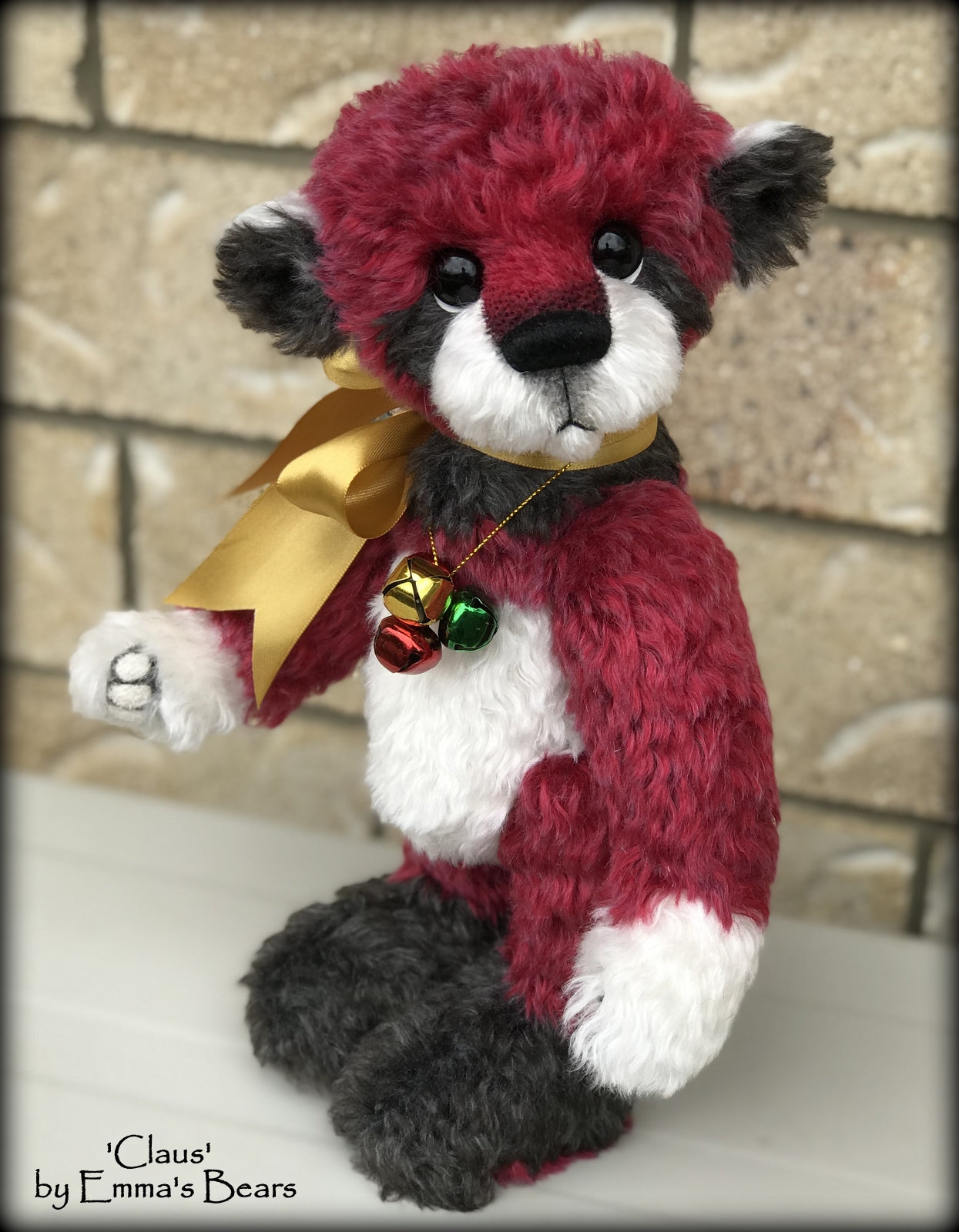 Claus - 13" hand dyed mohair Christmas artist bear by Emma's Bears - OOAK