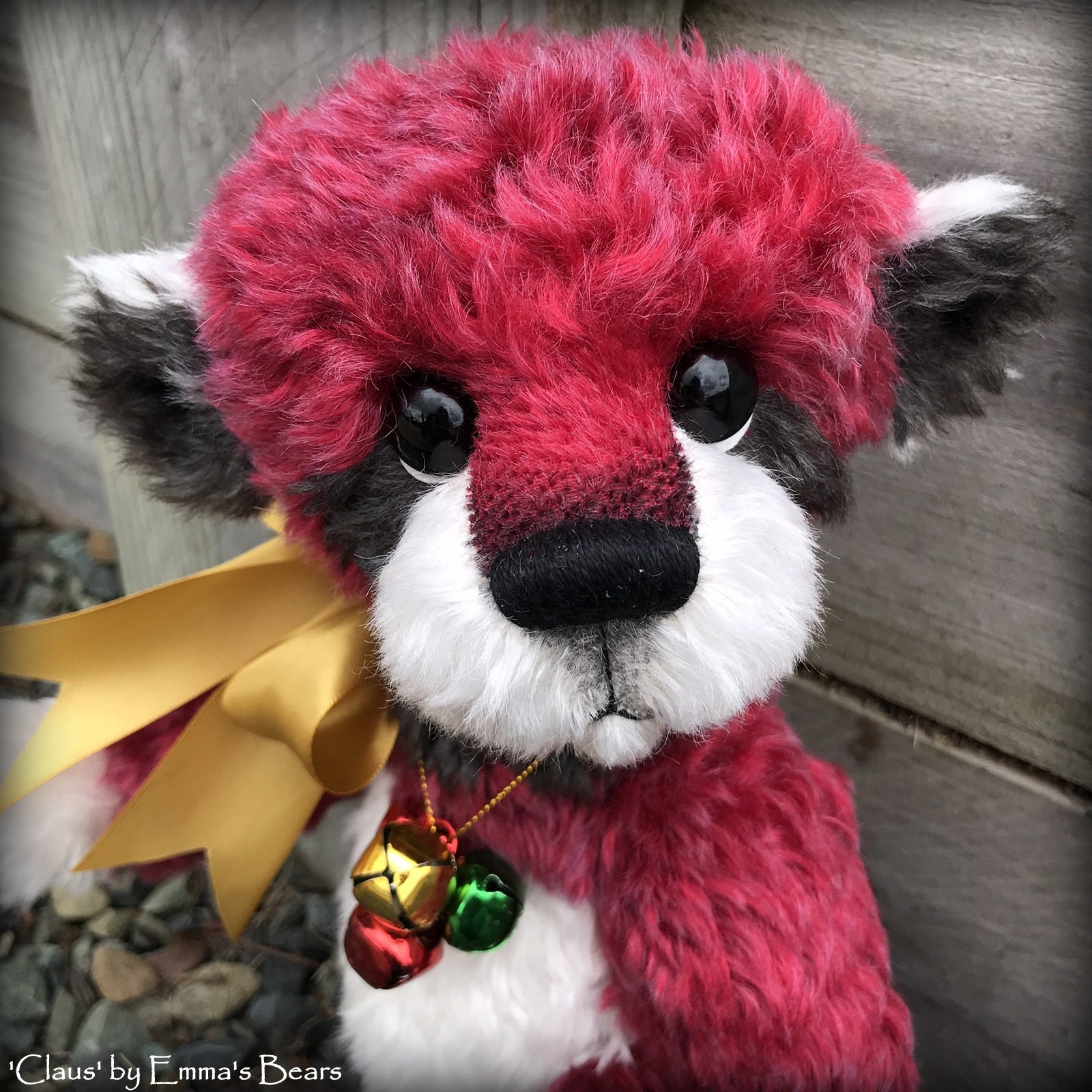 Claus - 13" hand dyed mohair Christmas artist bear by Emma's Bears - OOAK